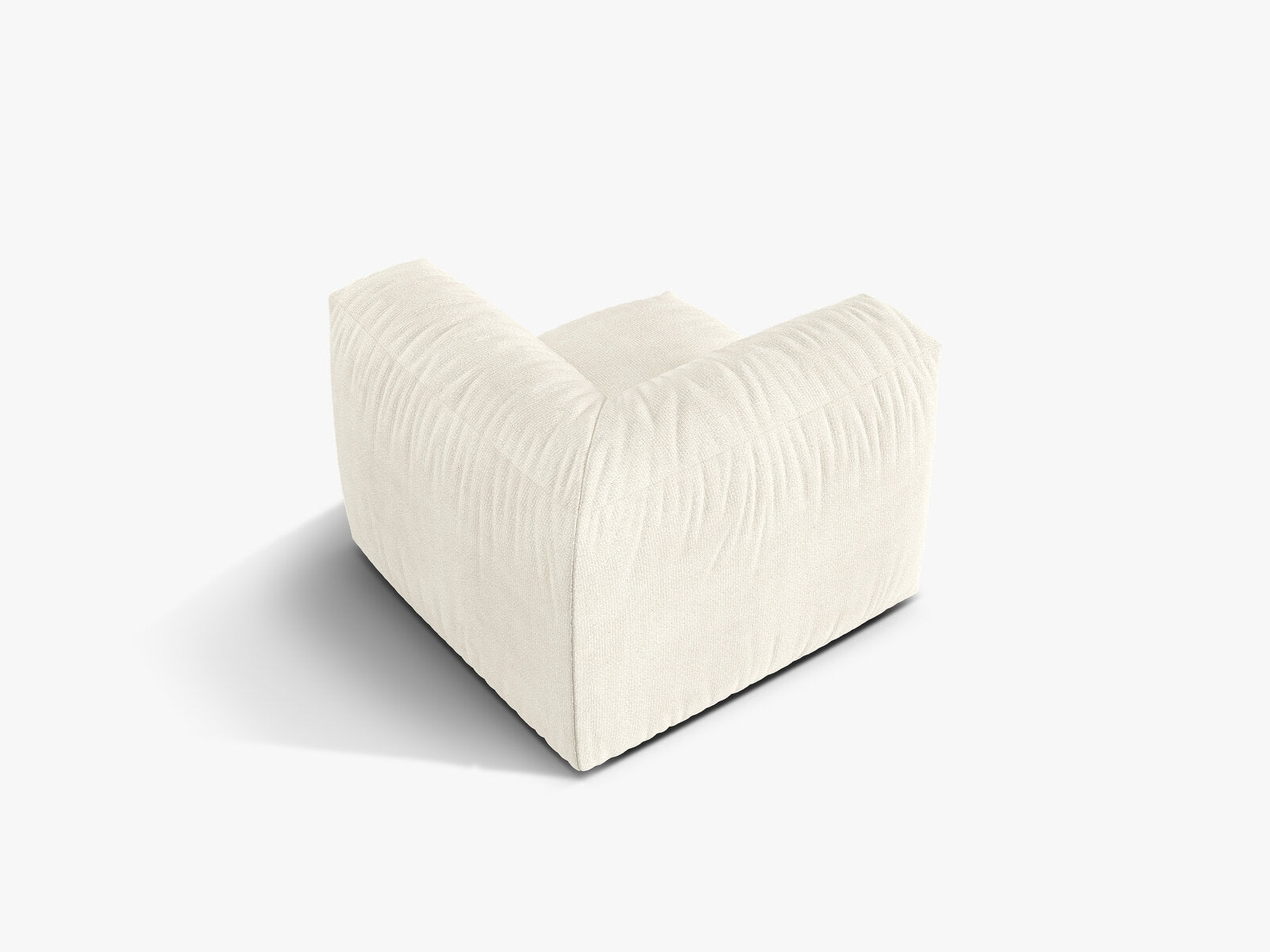 Micadoni Eckmodul Martina 1-Sitzer Klein Boucle Monet Elfenbein
