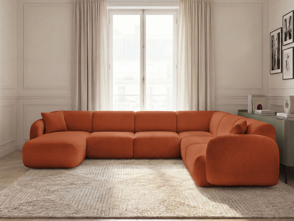 Bobochic Anda Wohnlandschaft Chenille Orange Ecke rechts