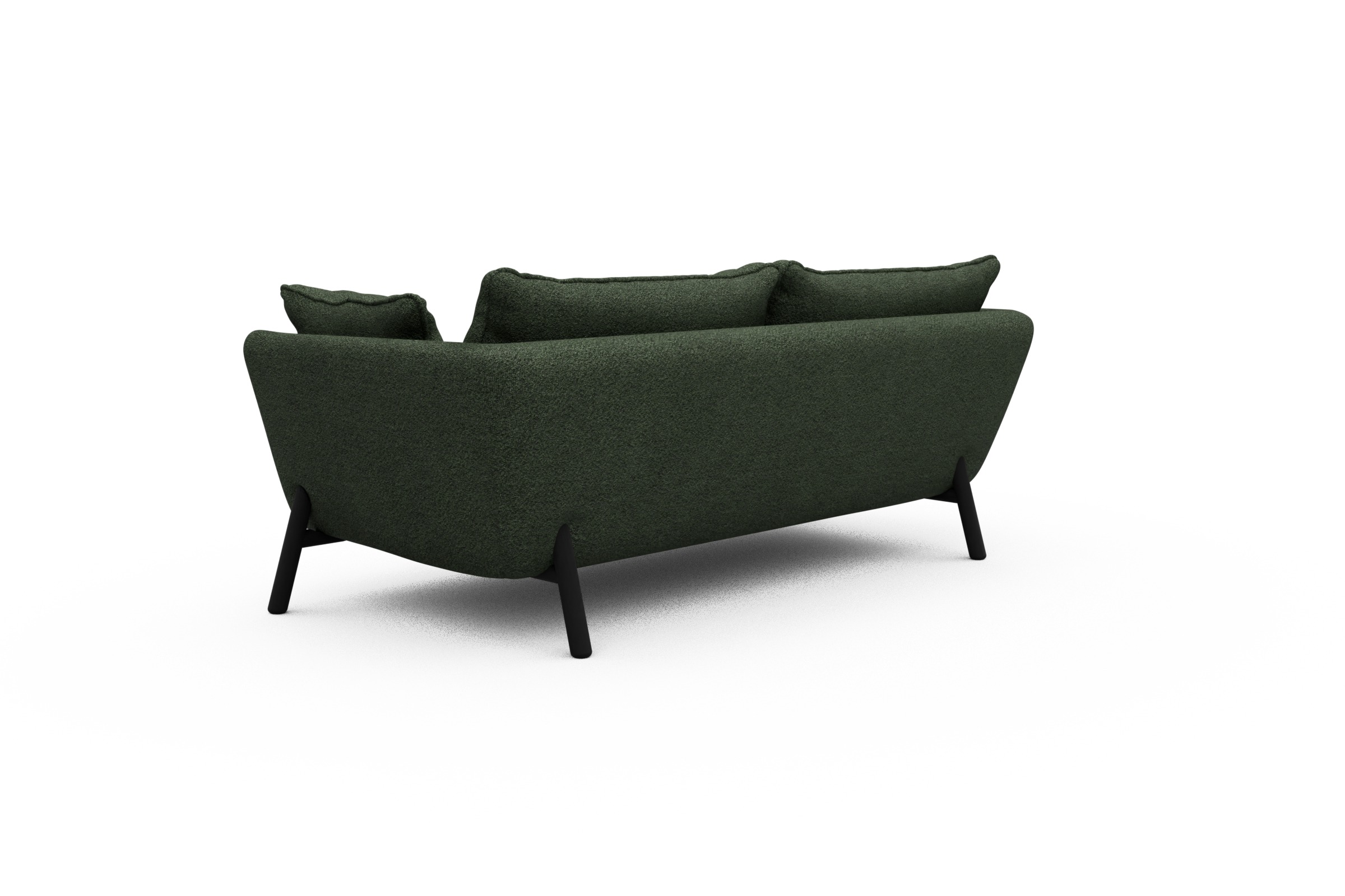 Sofa Emil PREMIUM 2-Sitzer Beinfarbe Eiche Schwarz Vanora-Deep-Green