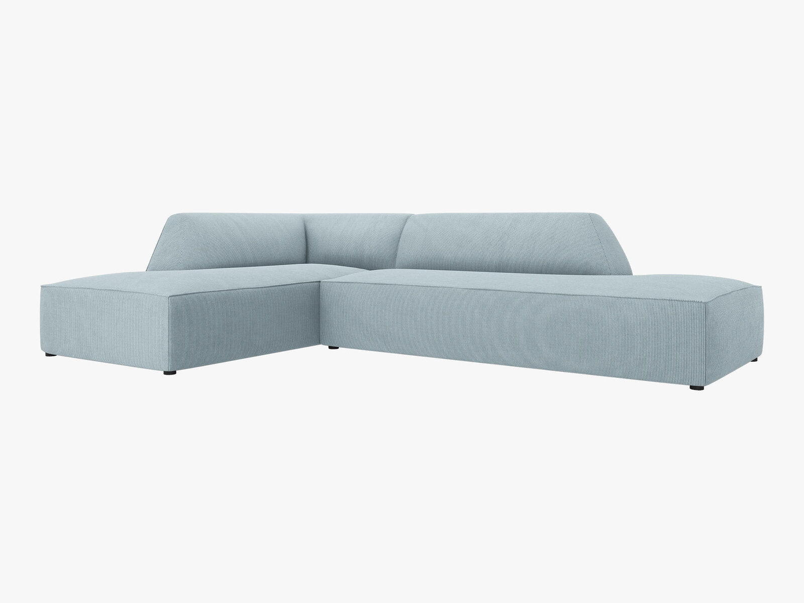 Micadoni Ecksofa Ruby 4-Sitzer Links Kord Scala Hellblau