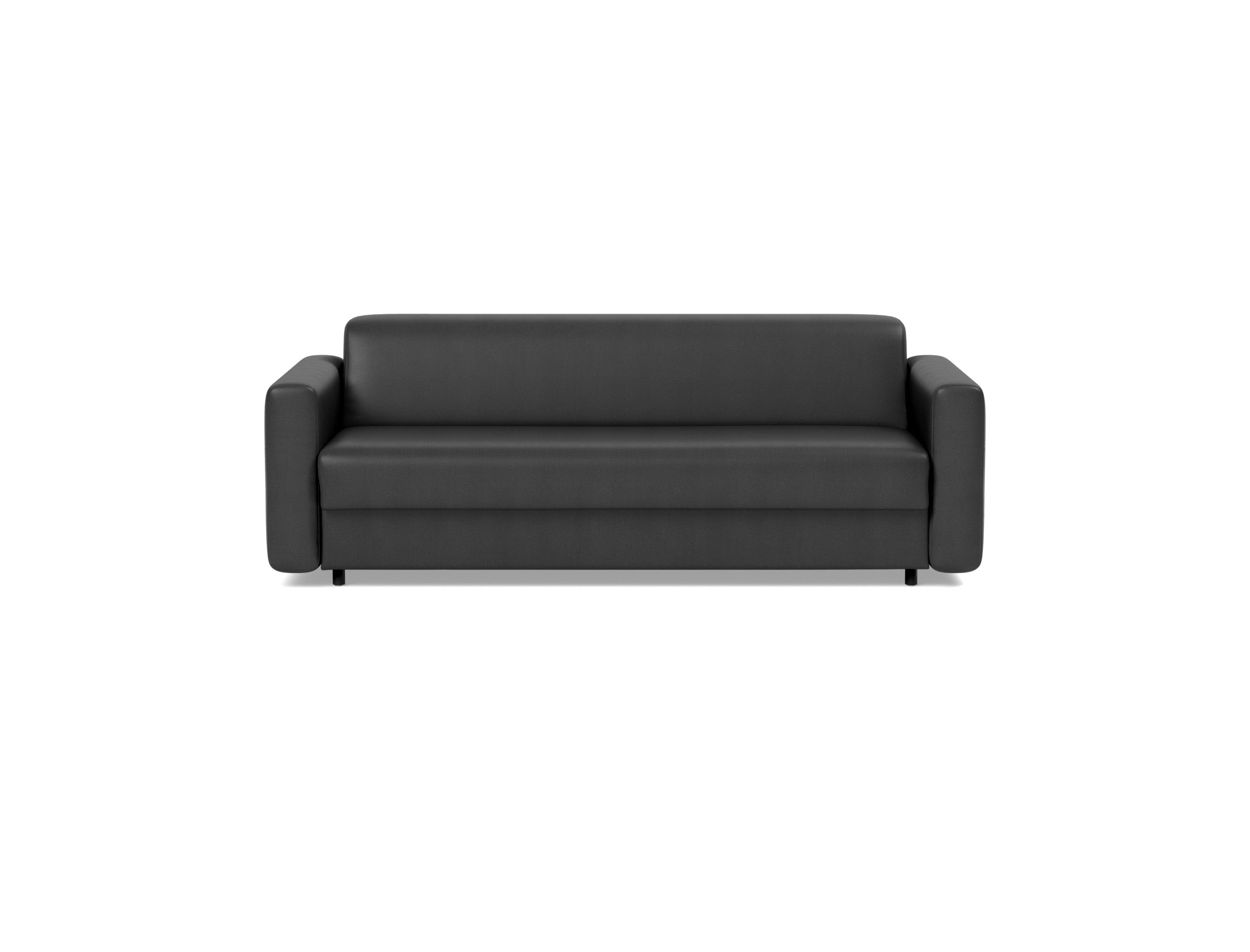 Schlafsofa Killian mit Memory-Matratze 160 Lederoptik Faunal 550-Black