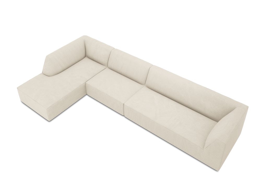 Cosmopolitan Design Ecksofa Siena 5-Sitzer Kord Scala Helles Beige Links