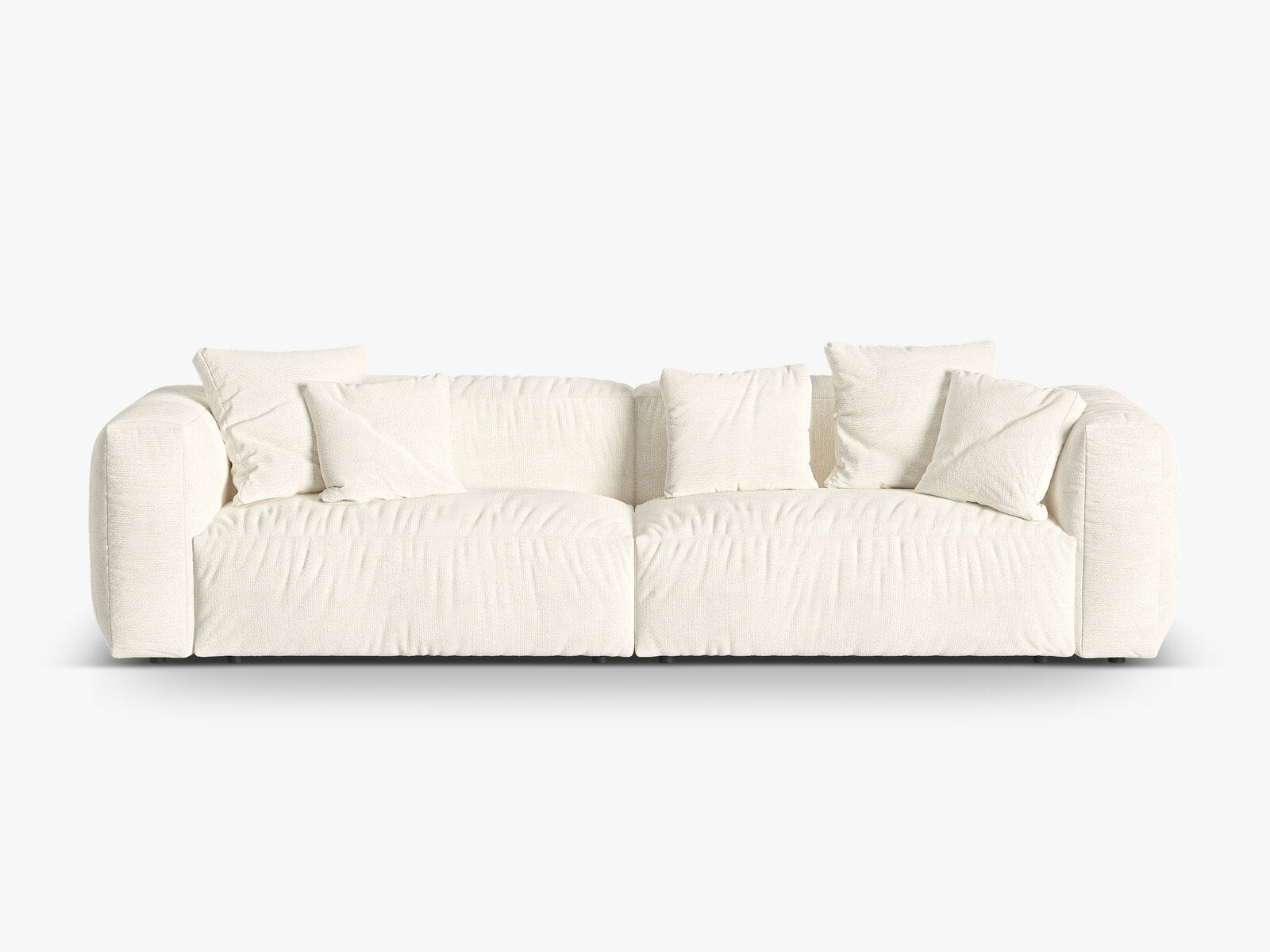 Micadoni Sofa Martina 4-Sitzer Boucle Monet Elfenbein
