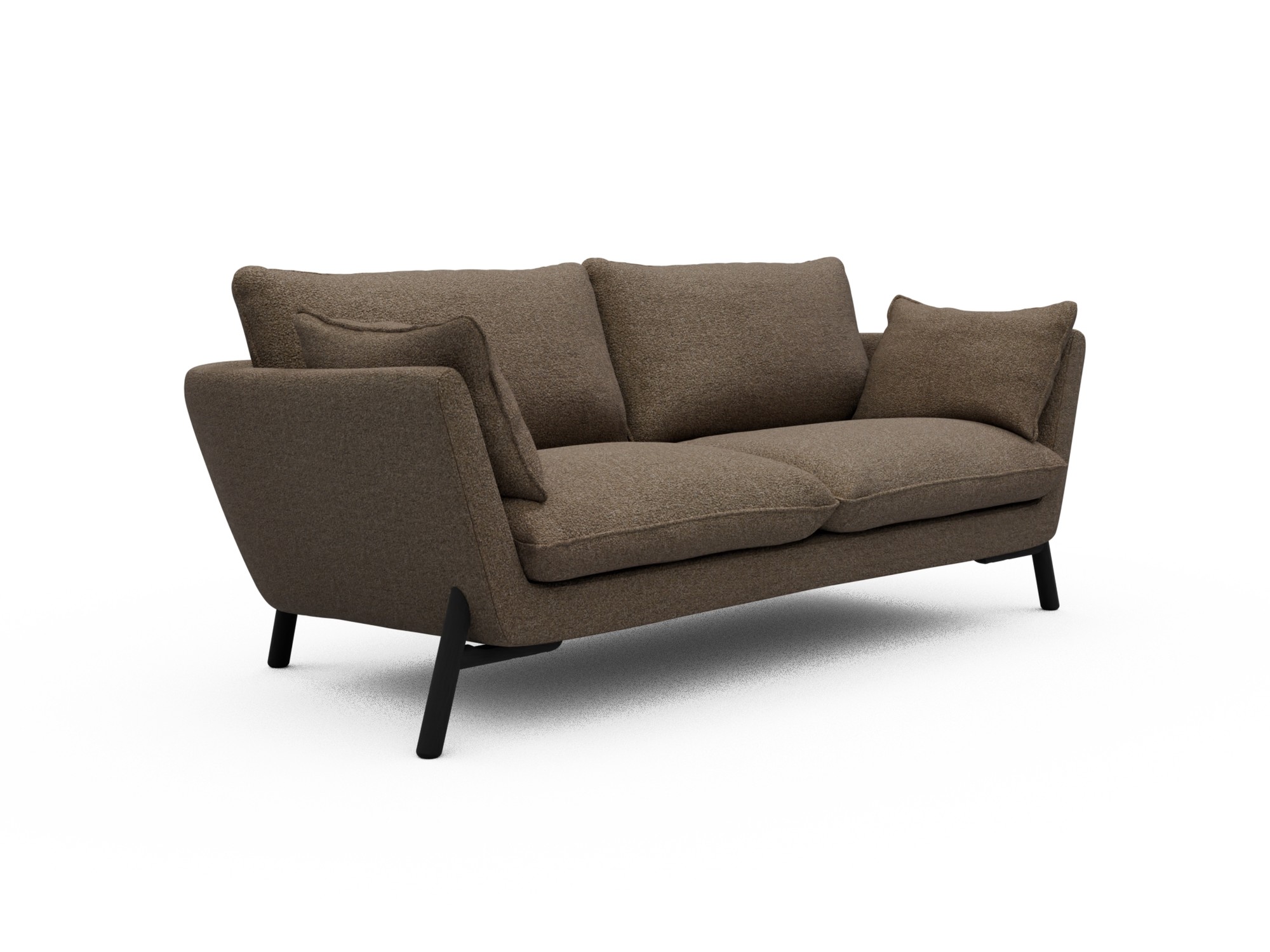 Skandi Home Sofa Emil 2-Sitzer Beinfarbe Eiche Schwarz Aivi-Khaki-Brown moebelfaktor