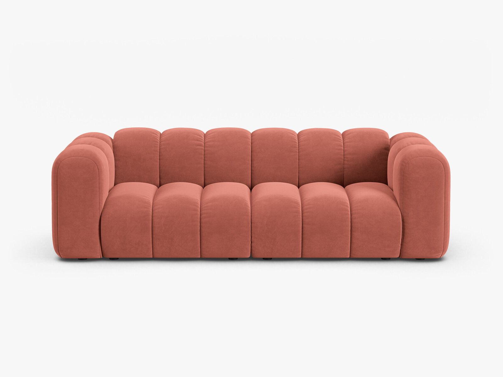 Micadoni Sofa Lupine 3-Sitzer Samt Salvador Koralle