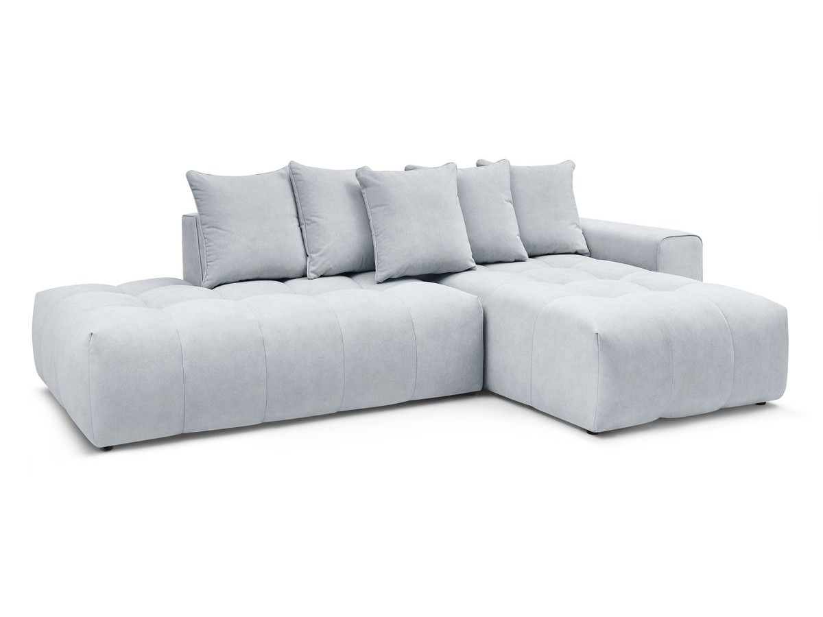 Bobochic Mont-blanc Ecksofa Samt Hellgrau Ecke rechts