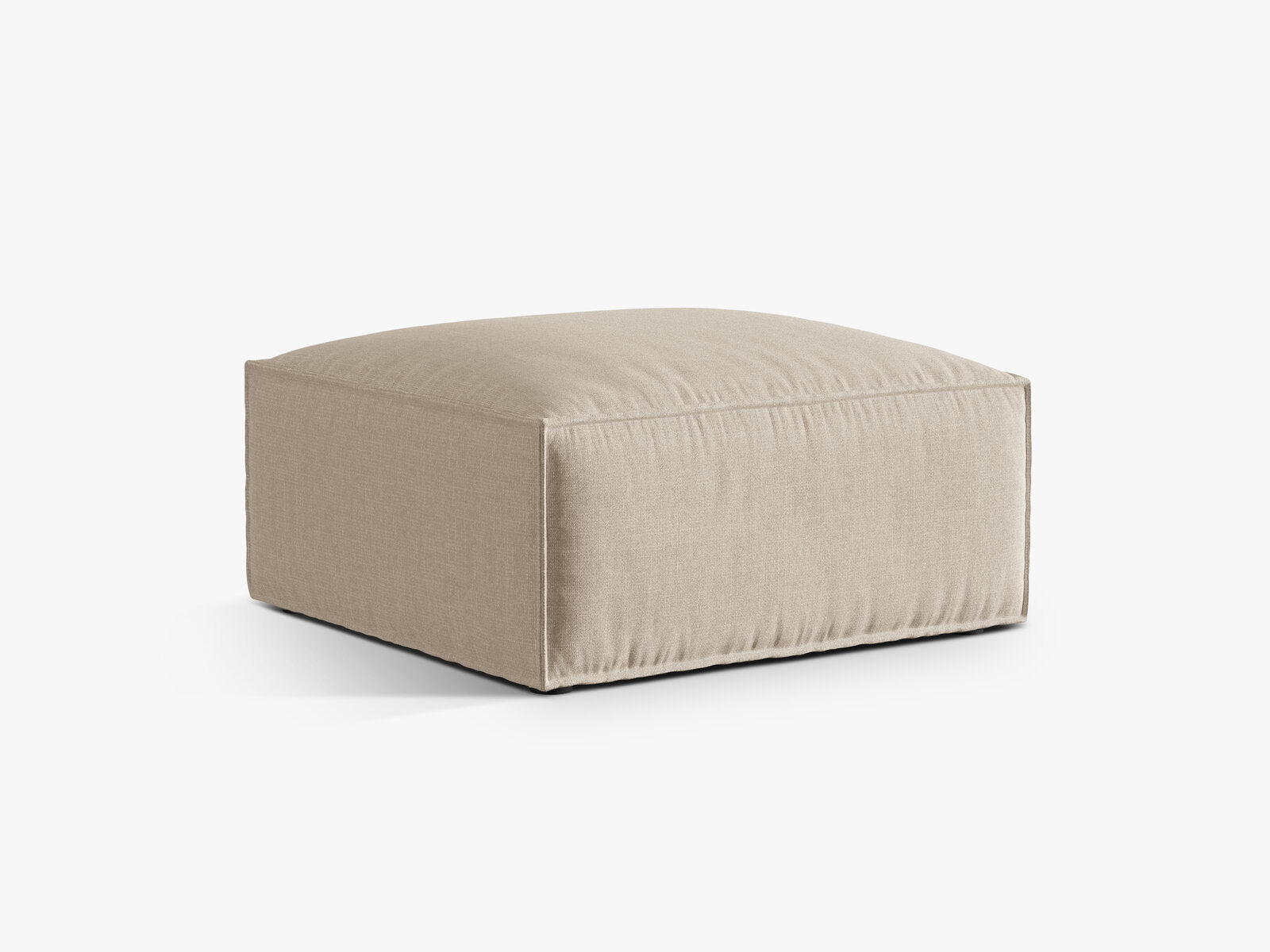 Micadoni Hocker Nuria 1-Sitzer Strukturierter Stoff Beige