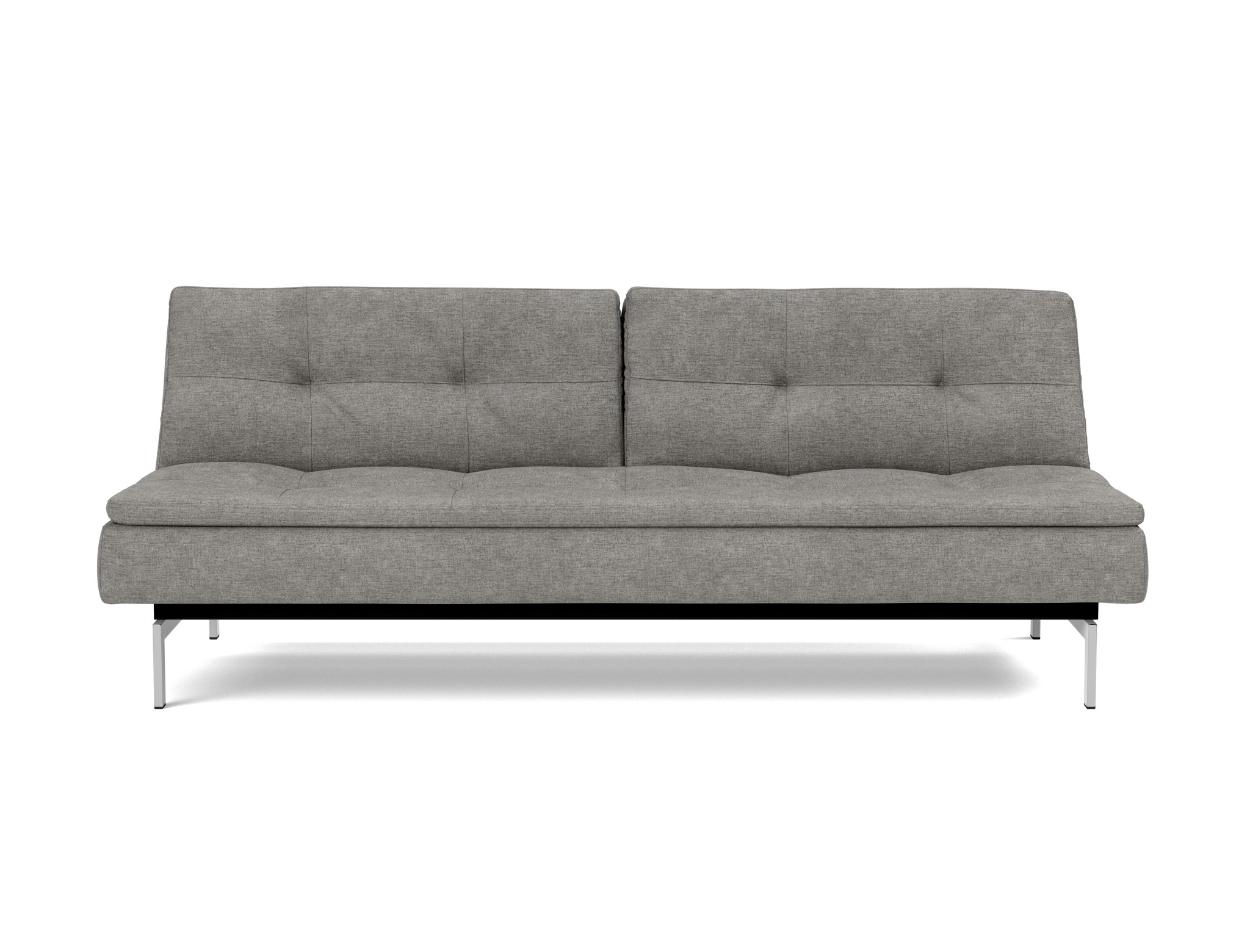 Schlafsofa Dublexo Flachgewebe Avella 282-Warm-Grey Beine Chrom