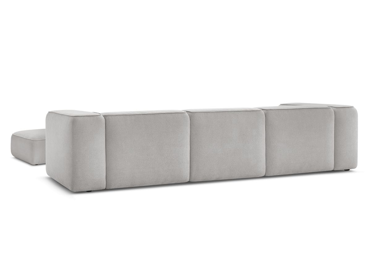 Bobochic Zephyr Sofa 4-Sitzer mit Pouf Strukturstoff Hellgrau