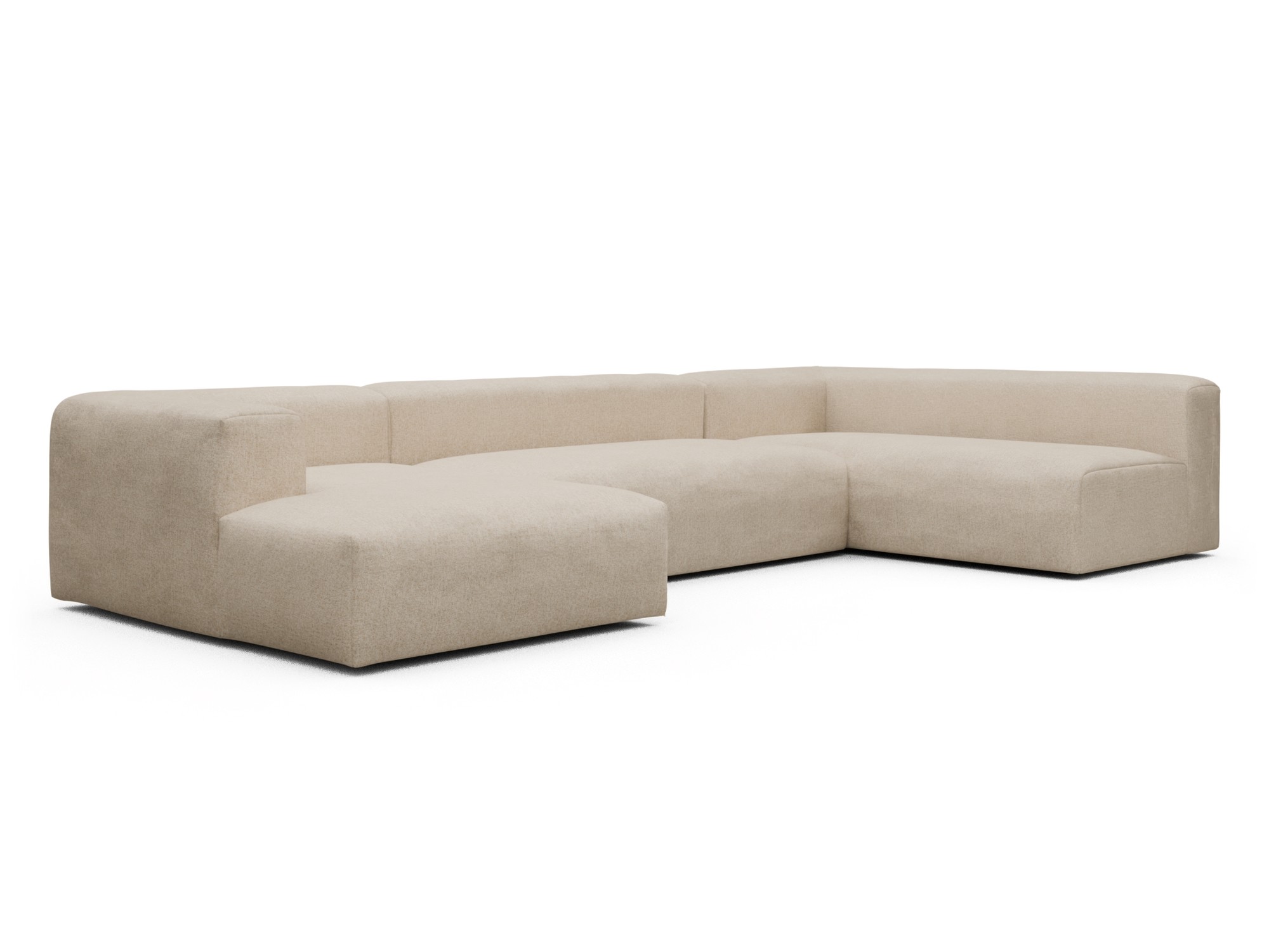 Skandi Home Wohnlandschaft Fred Chaiselongue links mit 2-Sitzer und lange Armlehne rechts Casone-Natural-Beige moebelfaktor