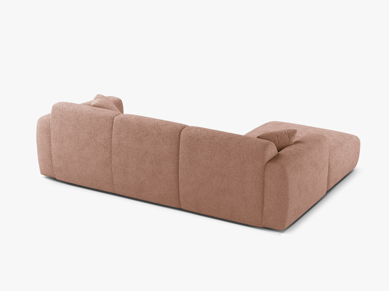 Micadoni Ecksofa Molino 4-Sitzer Links Boucle Baloo Puderrosa
