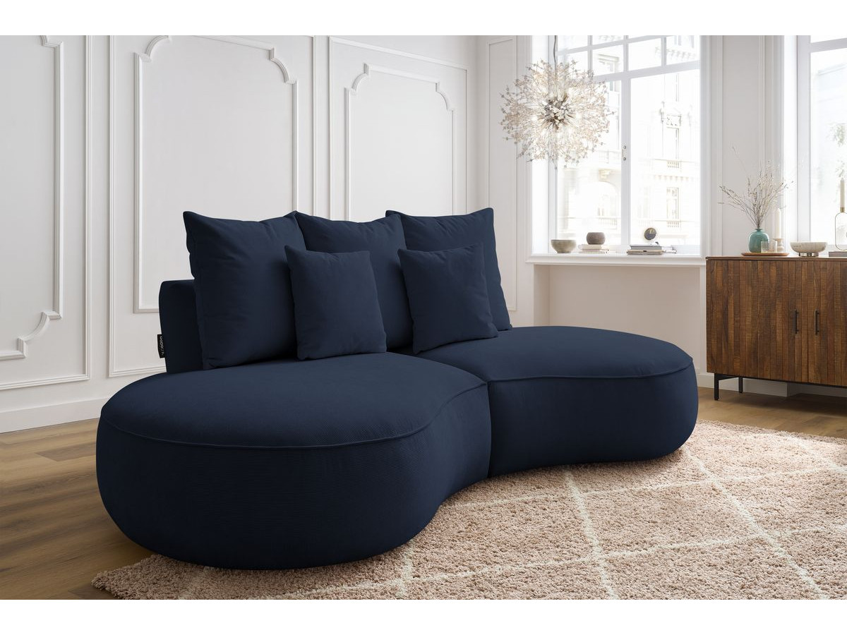 Bobochic Saint-germain Sofa 3-Sitzer Strukturstoff Dunkelblau