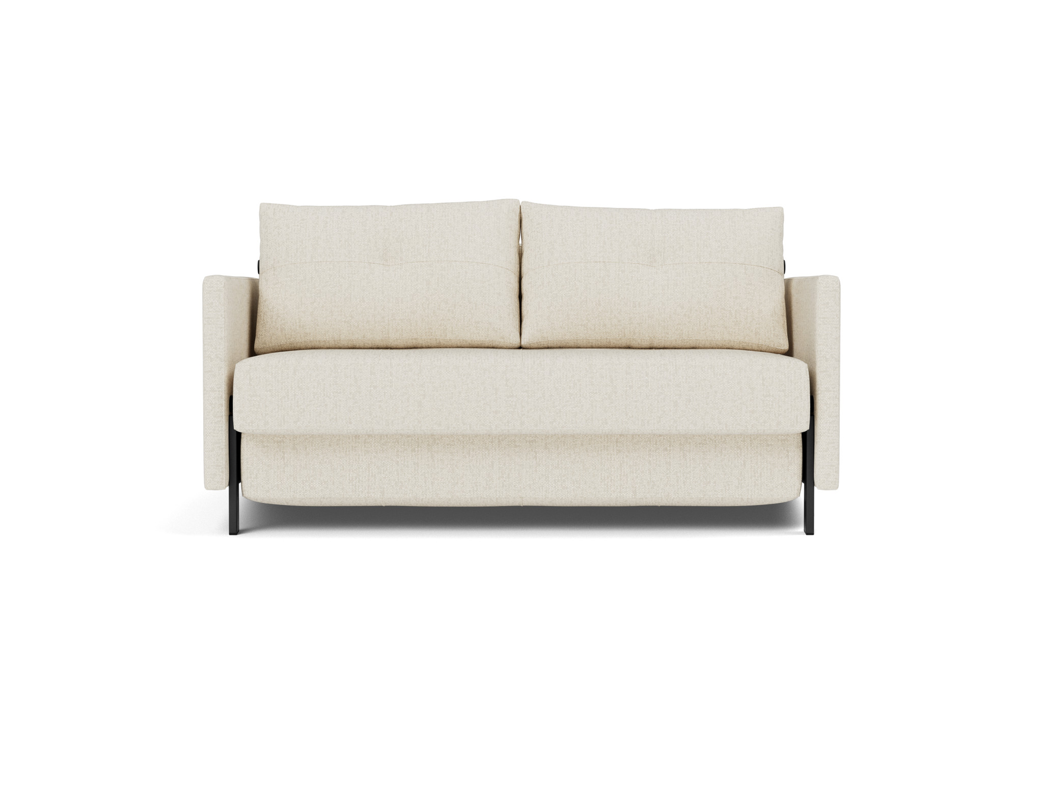 Schlafsofa Cubed mit Armlehnen 140 Boucle Skandi 531-Off-White