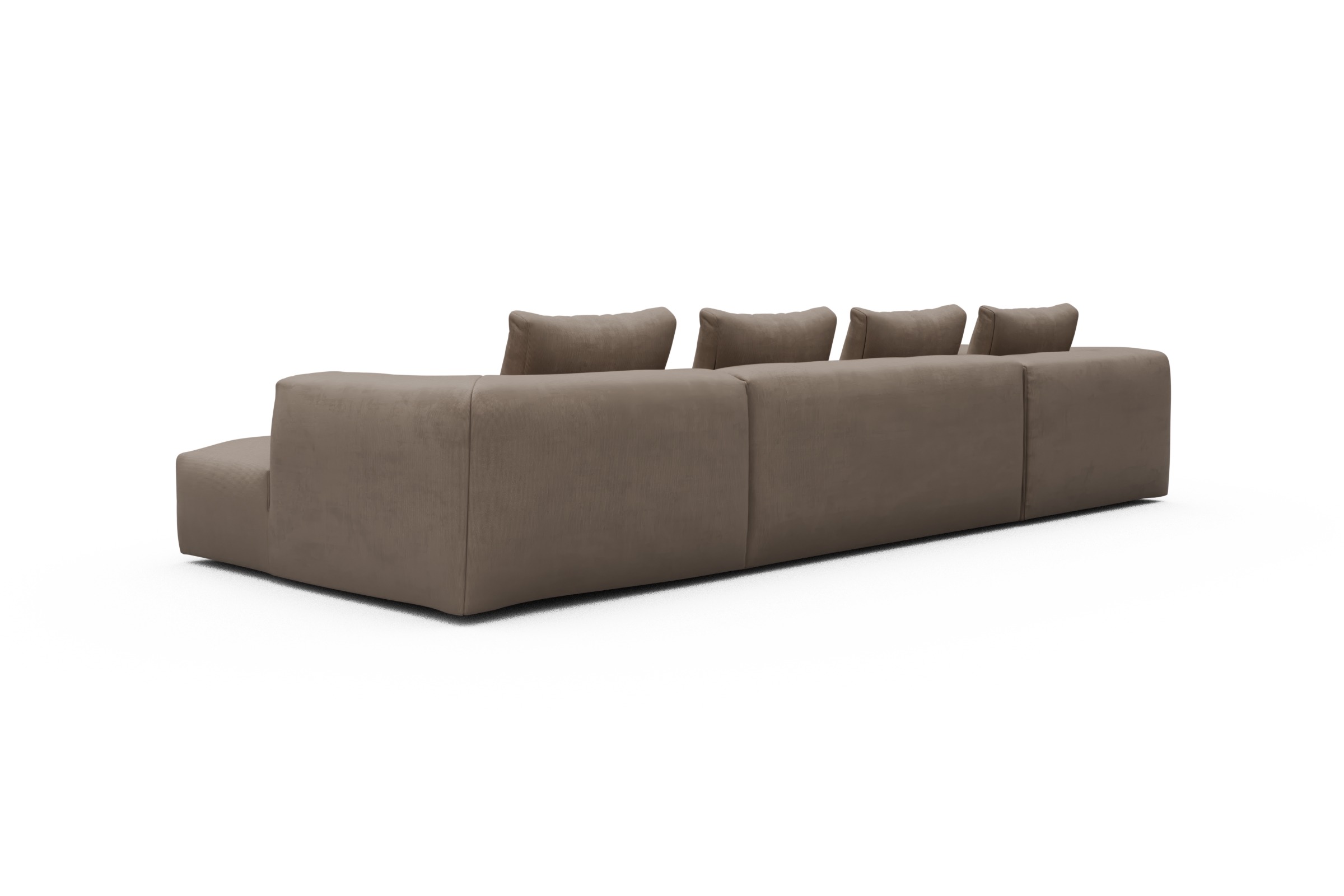 Wohnlandschaft Fred Relax-Ecke links mit 2-Sitzer und Chaiselongue rechts Kord Cordufine 318-Beige