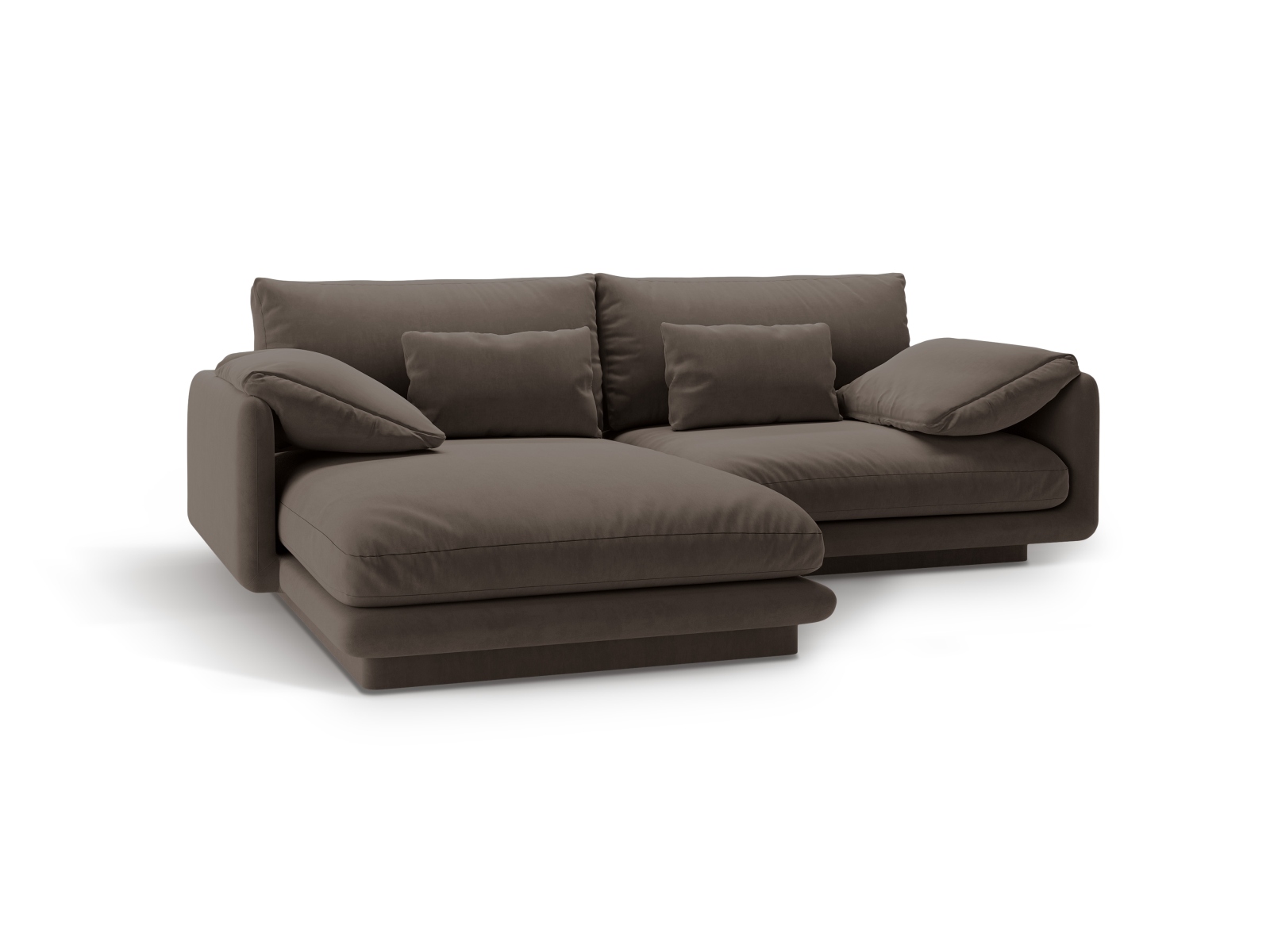 Micadoni Ecksofa Torino 3-Sitzer Links Samt Ebenholz