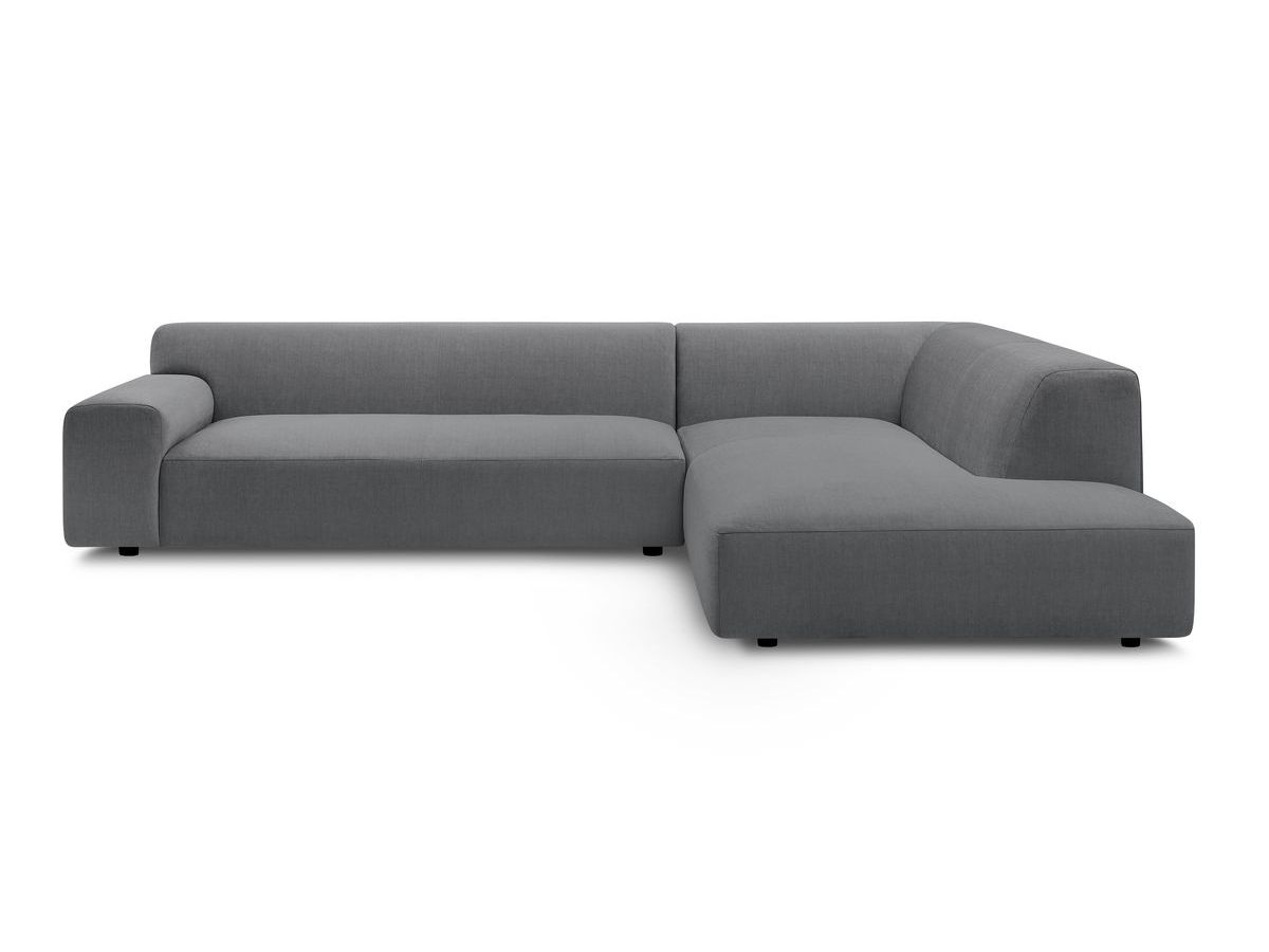 Bobochic Lavena Ecksofa 312 × 220 cm Samt Dunkelgrau Ecke rechts