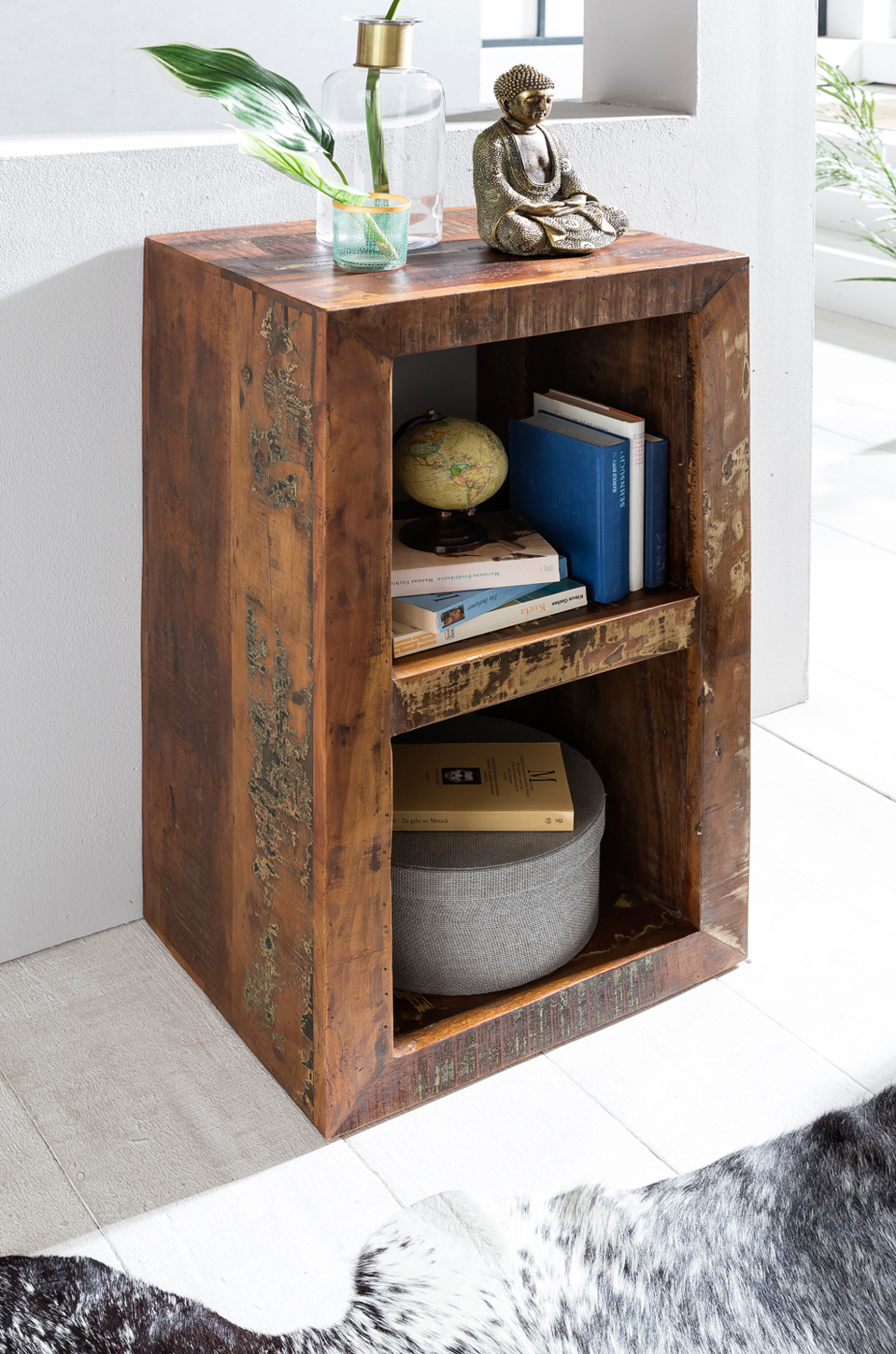 Standregal Jegindo Mango Massivholz Bunt 45 × 35 × 90 cm