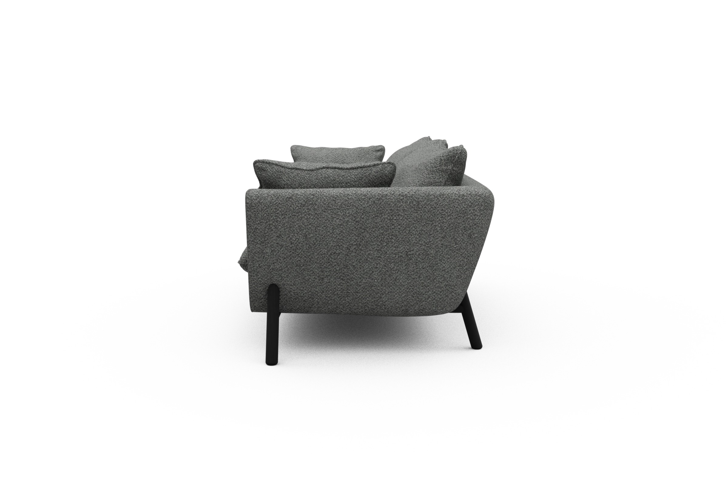 Sofa Emil PREMIUM 2-Sitzer Beinfarbe Eiche Schwarz Vanora-Warm-Grey