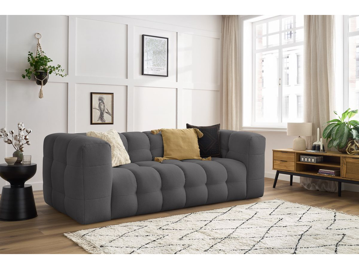 Bobochic Cloud Sofa 3-Sitzer Stoff Dunkelgrau