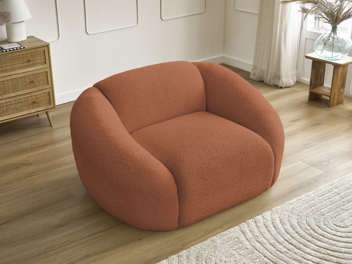 Bobochic Tina Sessel Bouclé-Stoff Orange