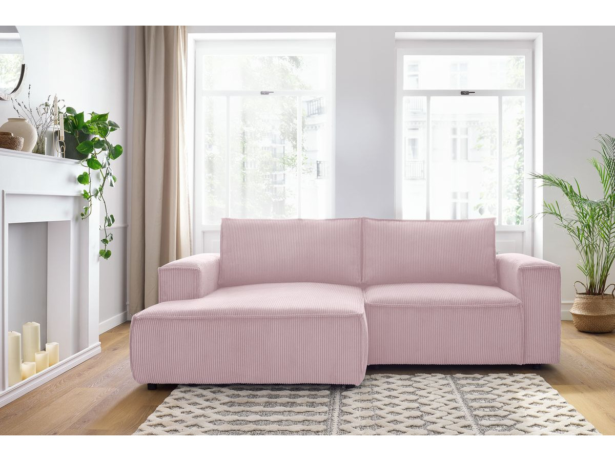 Bobochic Nihad Ecksofa Cordsamt Violett Ecke links