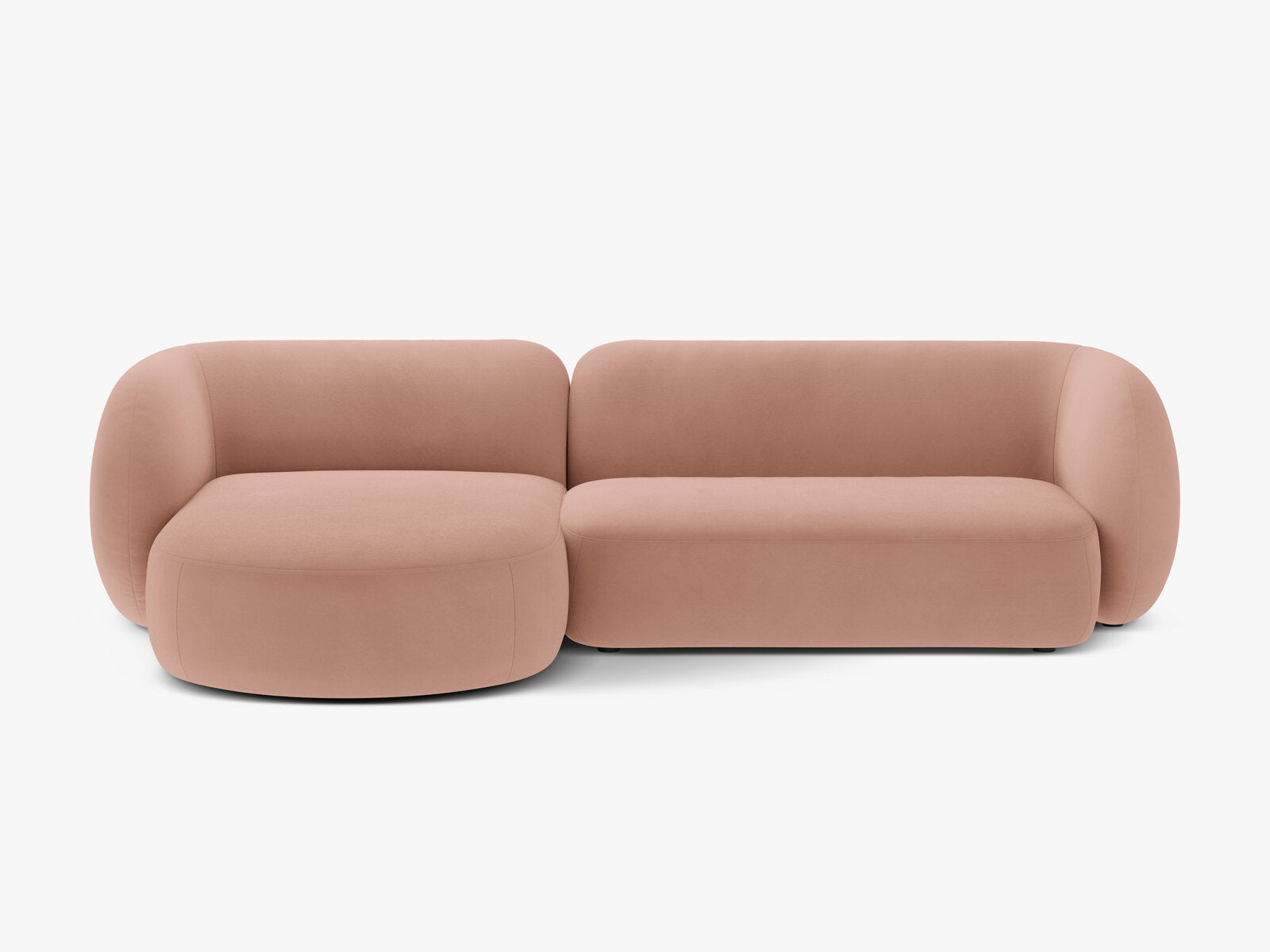 Micadoni Ecksofa Kate 3-Sitzer Links Samt Rosa