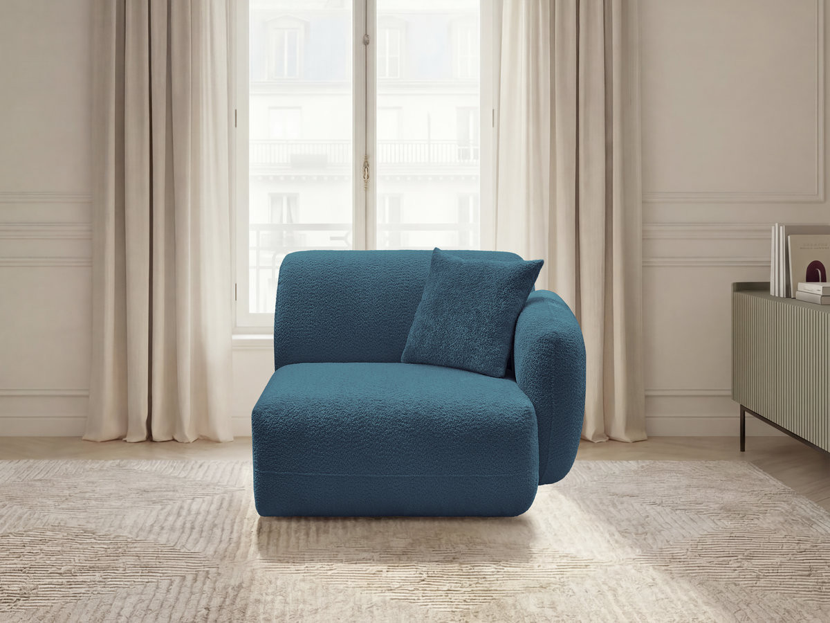 Bobochic Anda Sofamodul 1-Sitzer 104 × 103 cm Chenille Hellblau Ecke rechts