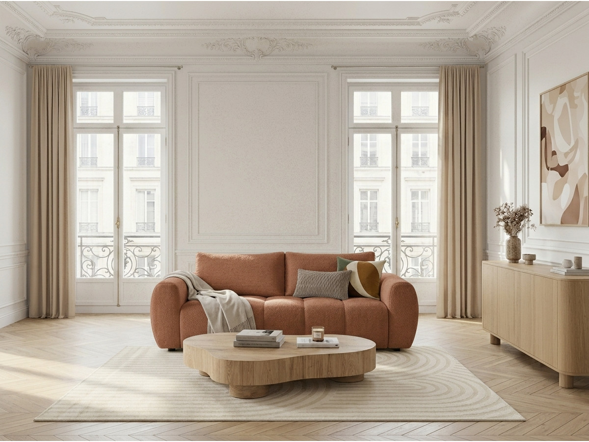 Bobochic Fuji Schlafsofa 3-Sitzer Stoff Orange