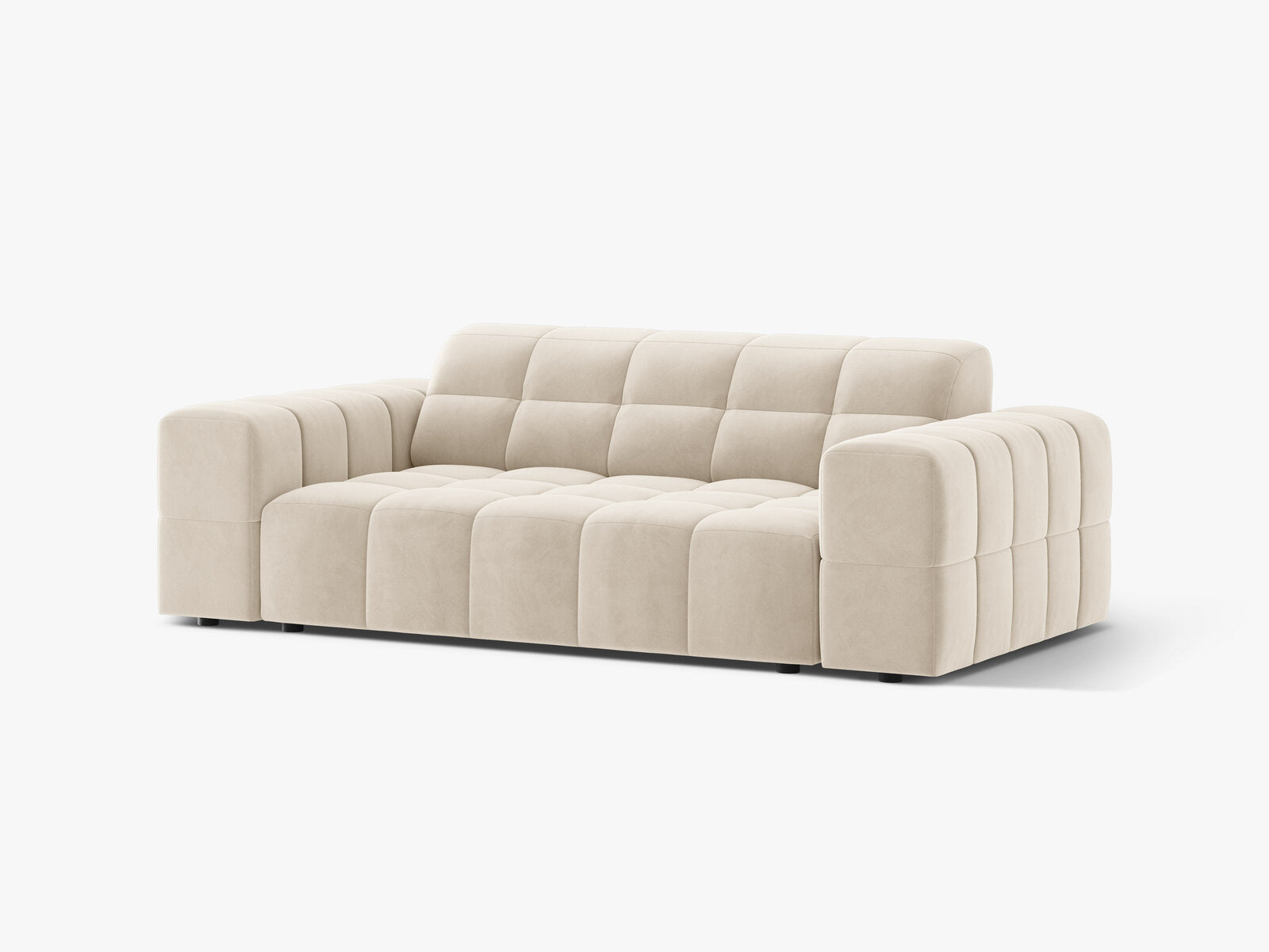 Micadoni Jennifer Sofa 2-Sitzer Samt Bluvel Helles Beige