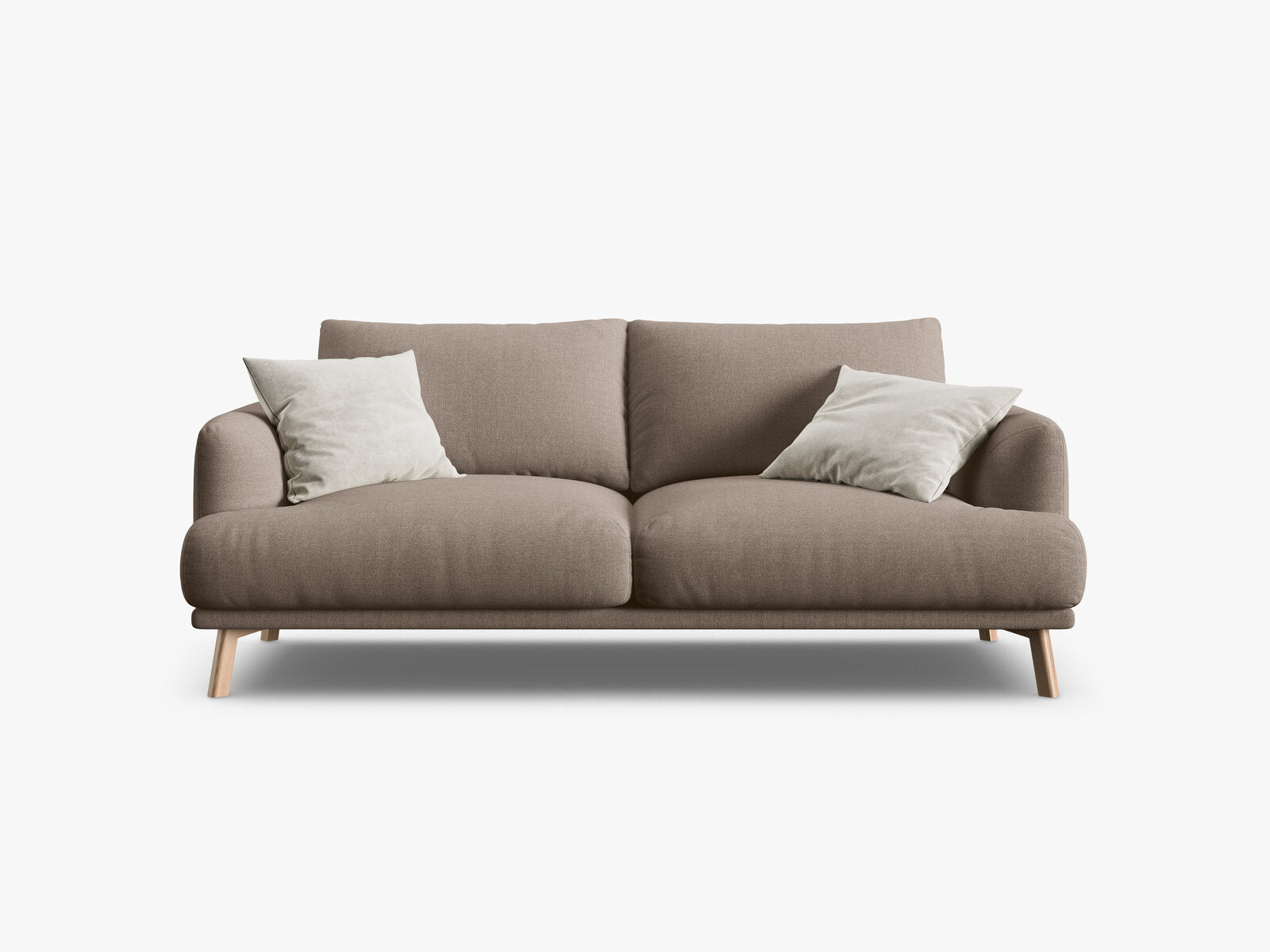 Micadoni Sofa Naomi 2-Sitzer Strukturierter Stoff Liberty Cappuccino
