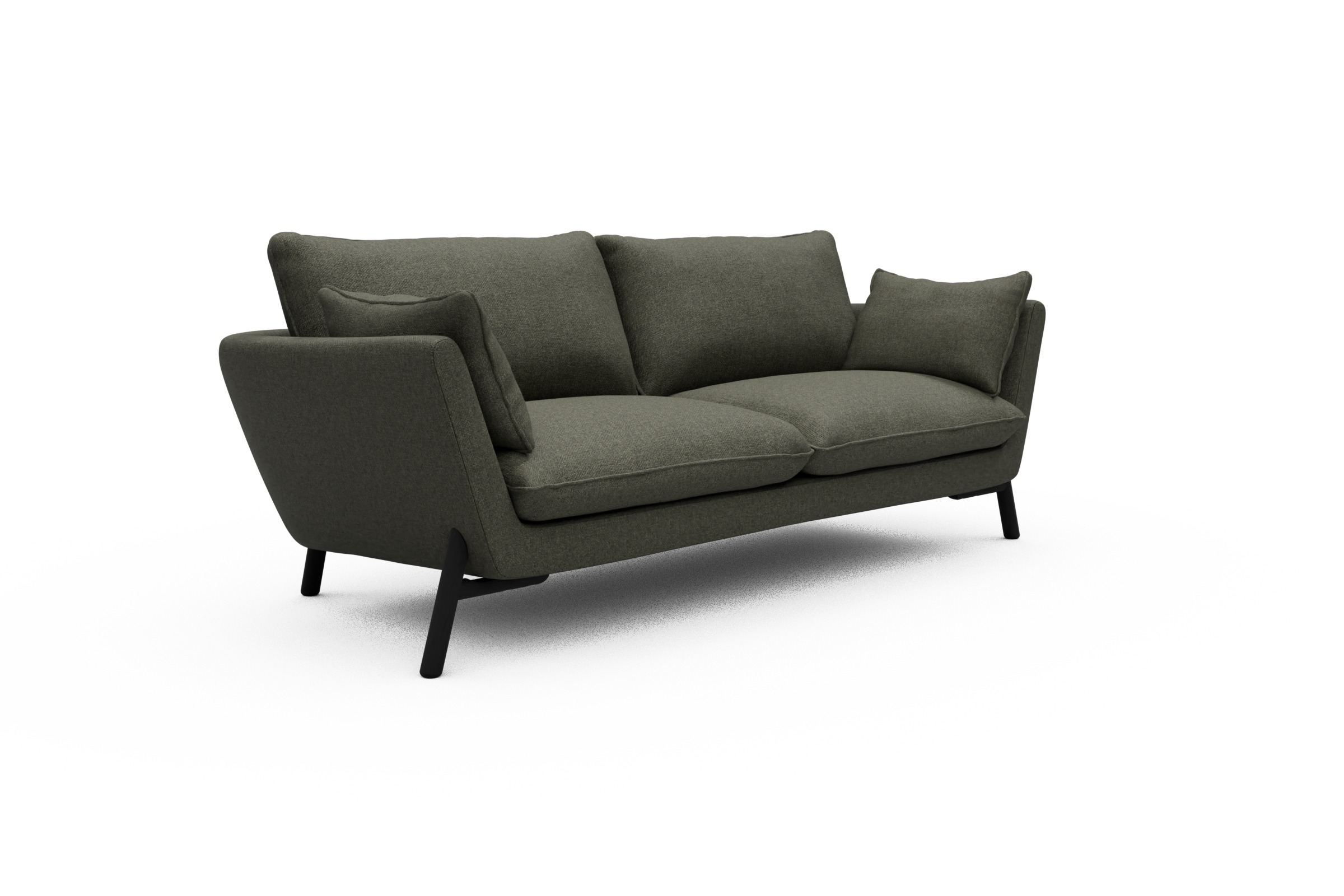 Sofa Emil 3-Sitzer Beinfarbe Eiche Schwarz Sama-Winter-Moss