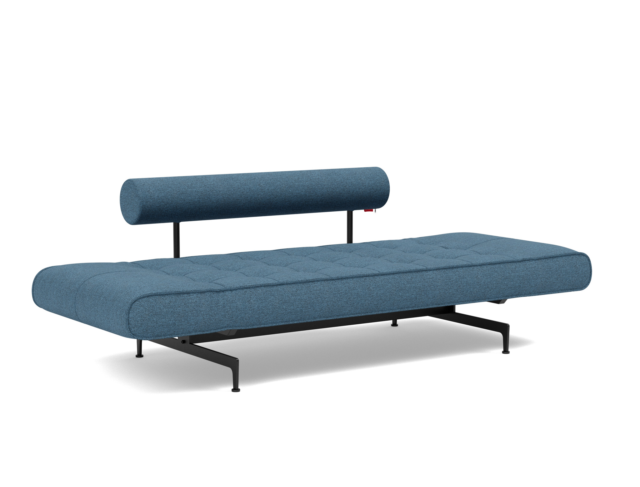 Tagesbett Ghia Strukturierter Stoff Weda 302-Weda-Blue Beine Laser schwarz