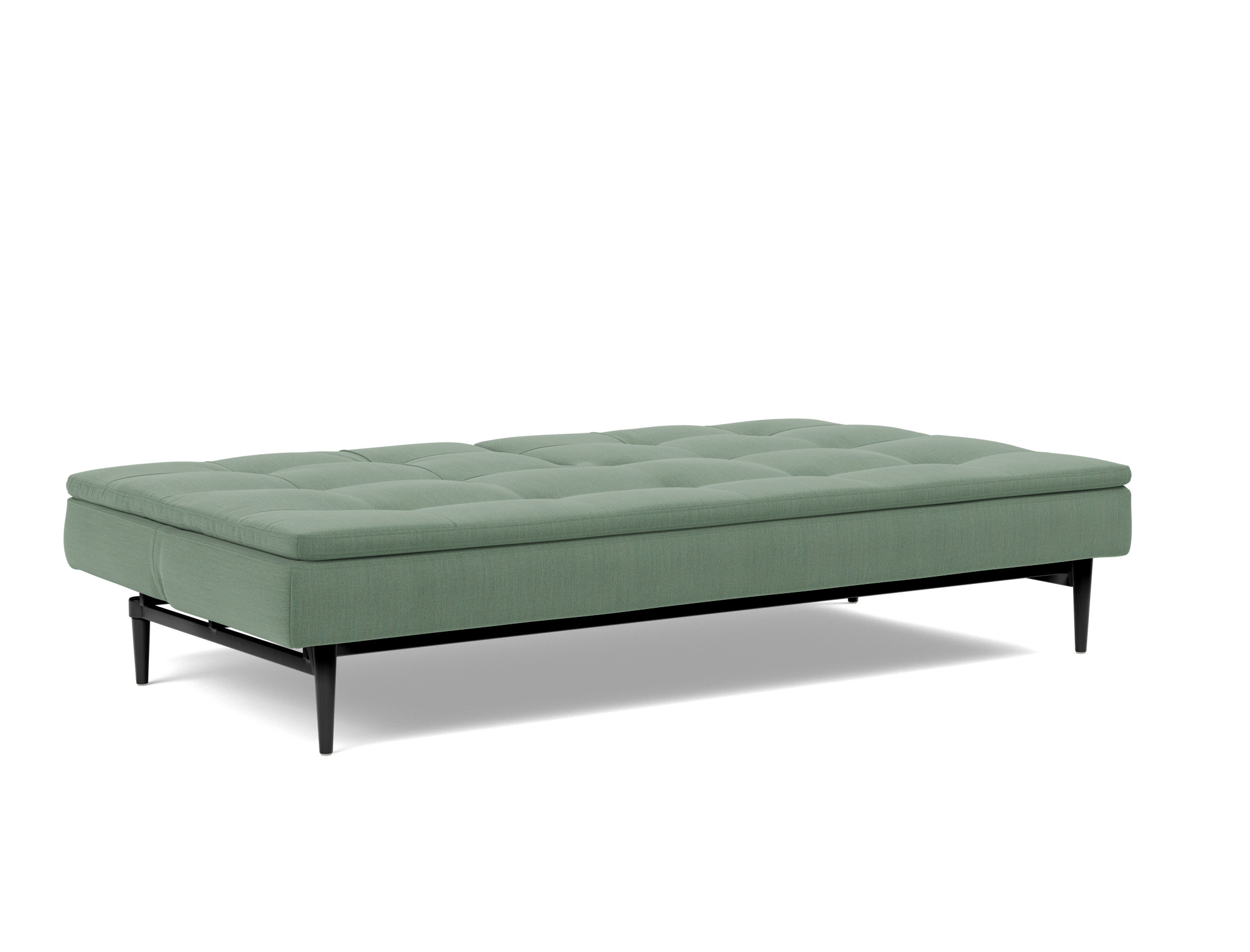 Schlafsofa Dublexo Flachgewebe Elegance 518-Green Beine Styletto Eiche schwarz