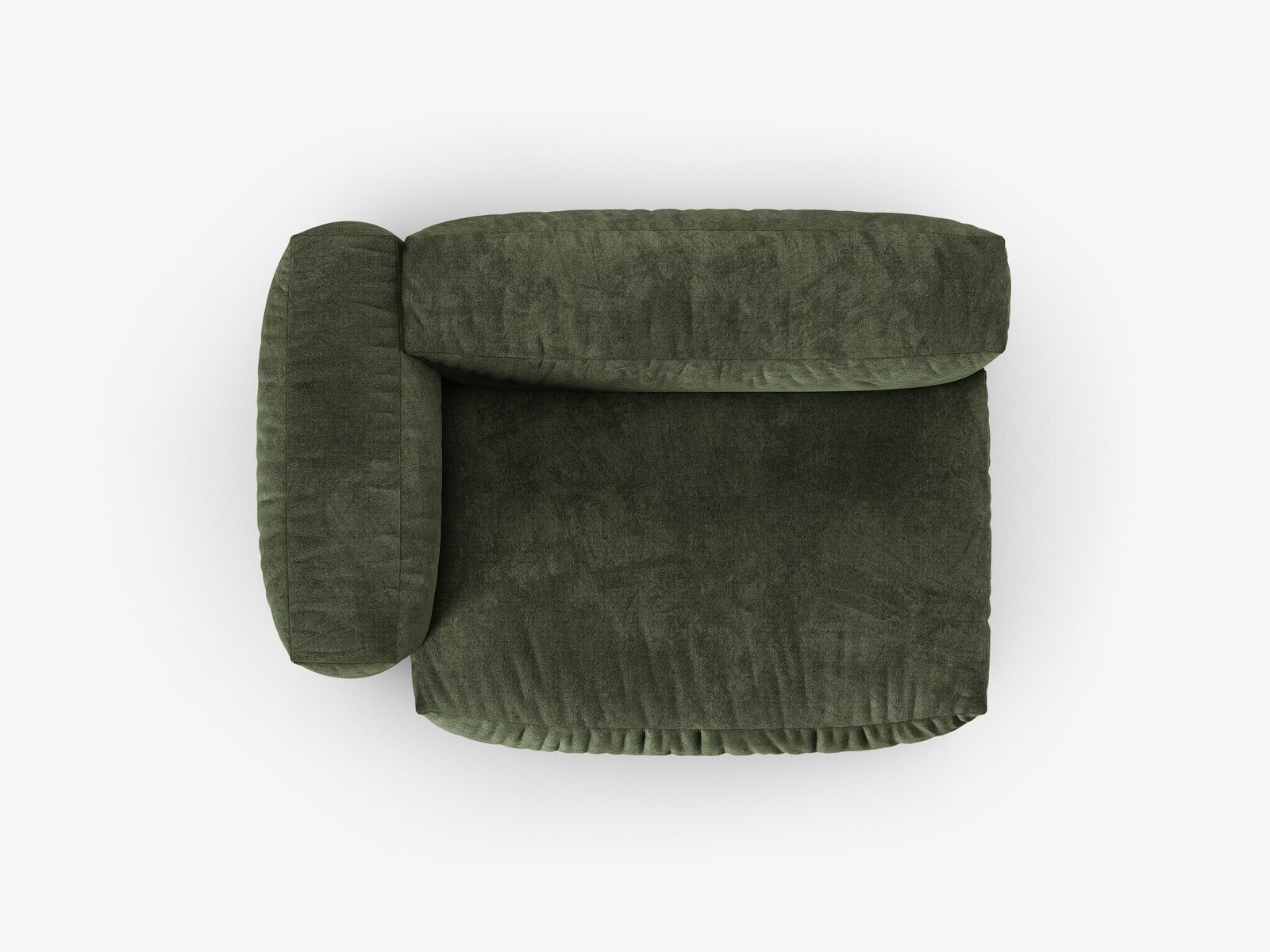 Micadoni Eckmodul mit Armlehne Martina 1-Sitzer Groß 90cm Sitztiefe Links Samt Vogue Grün