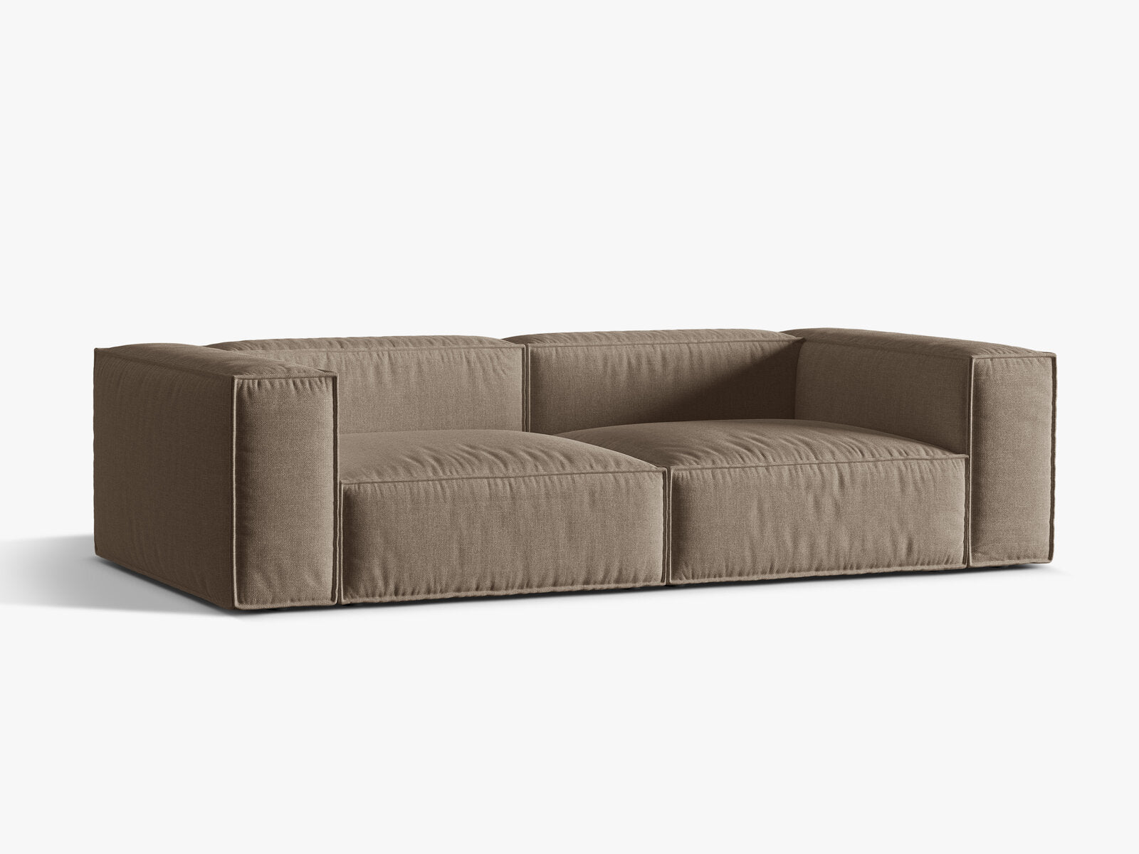Micadoni Sofa Nuria 4-Sitzer Strukturierter Stoff Cappuccino