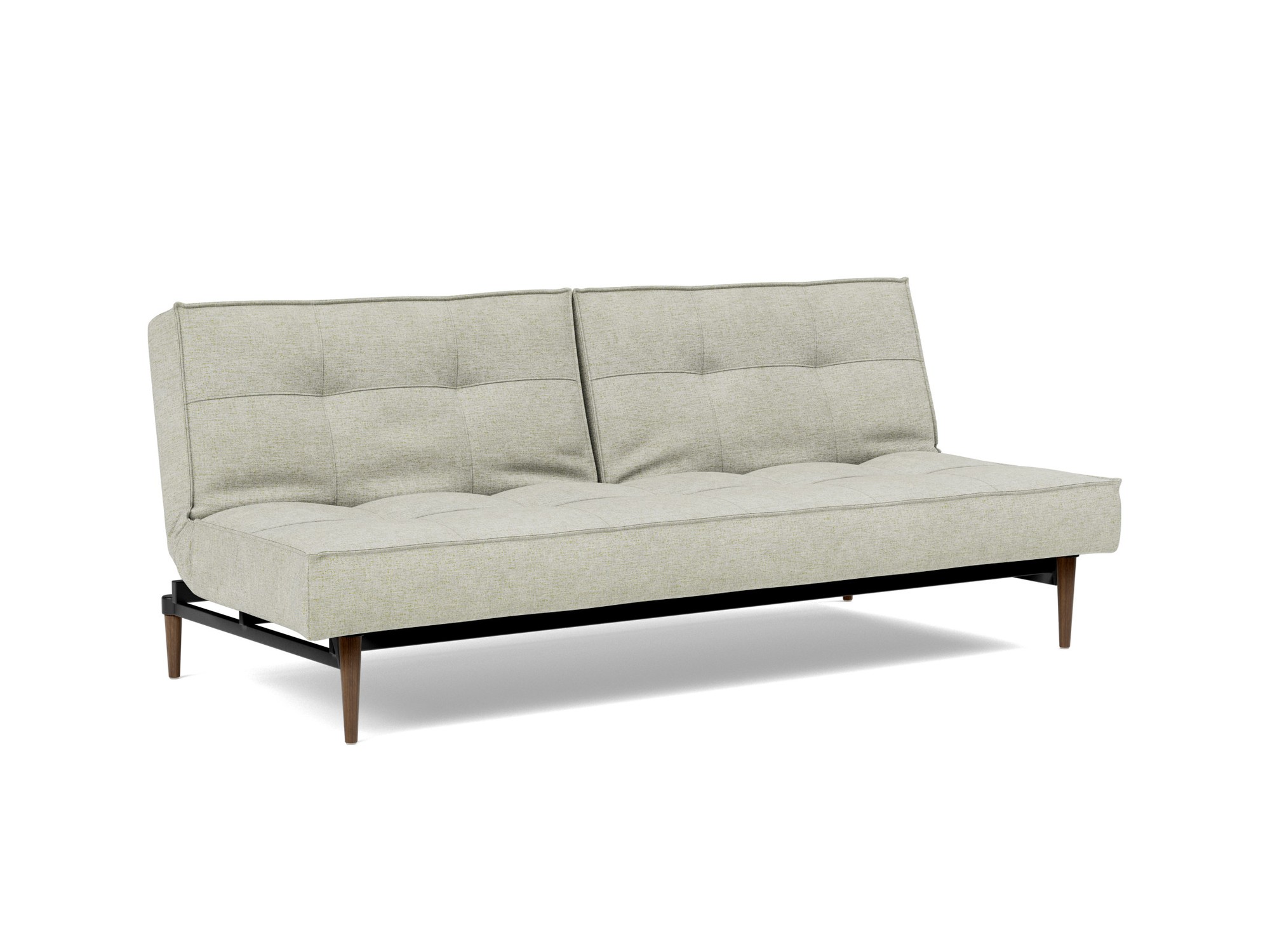 Schlafsofa Splitback Flachgewebe Avella 280-Sand Beine Styletto Eiche dunkel