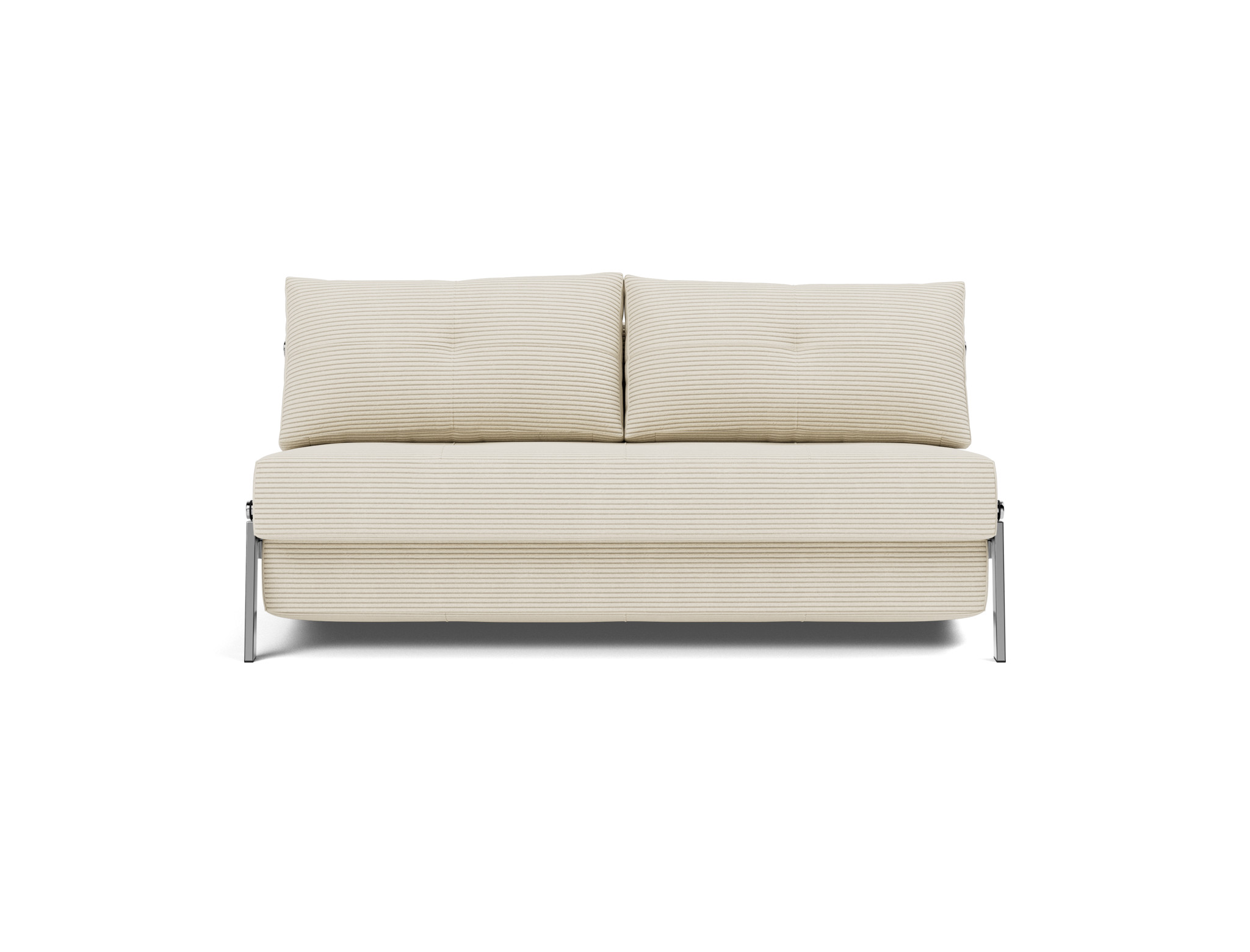 Schlafsofa Cubed 160 Kord Corduroy 594-Ivory Beine Chrom