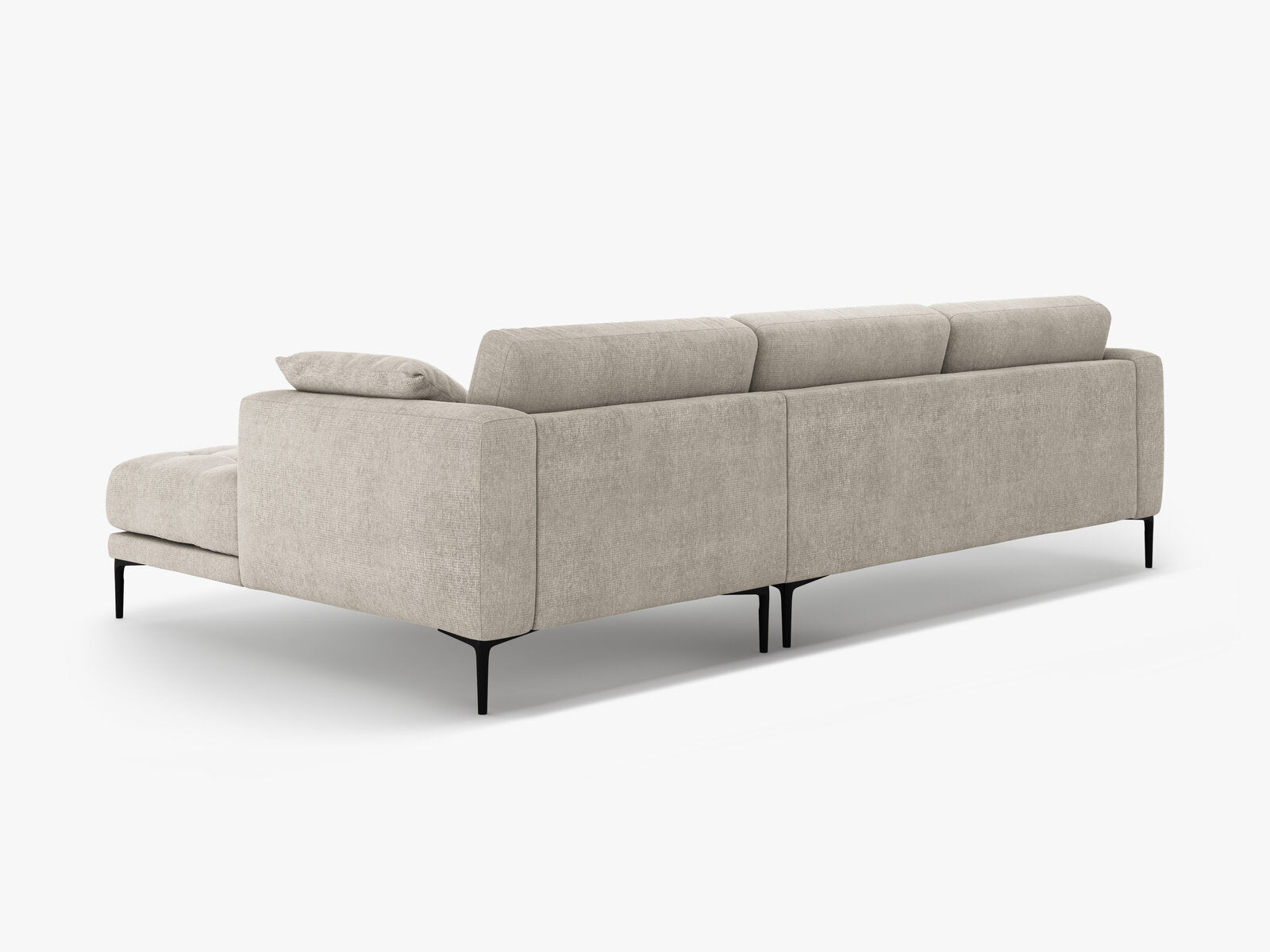 Micadoni Ecksofa Bemy 3-Sitzer Rechts Strukturierter Stoff Beige