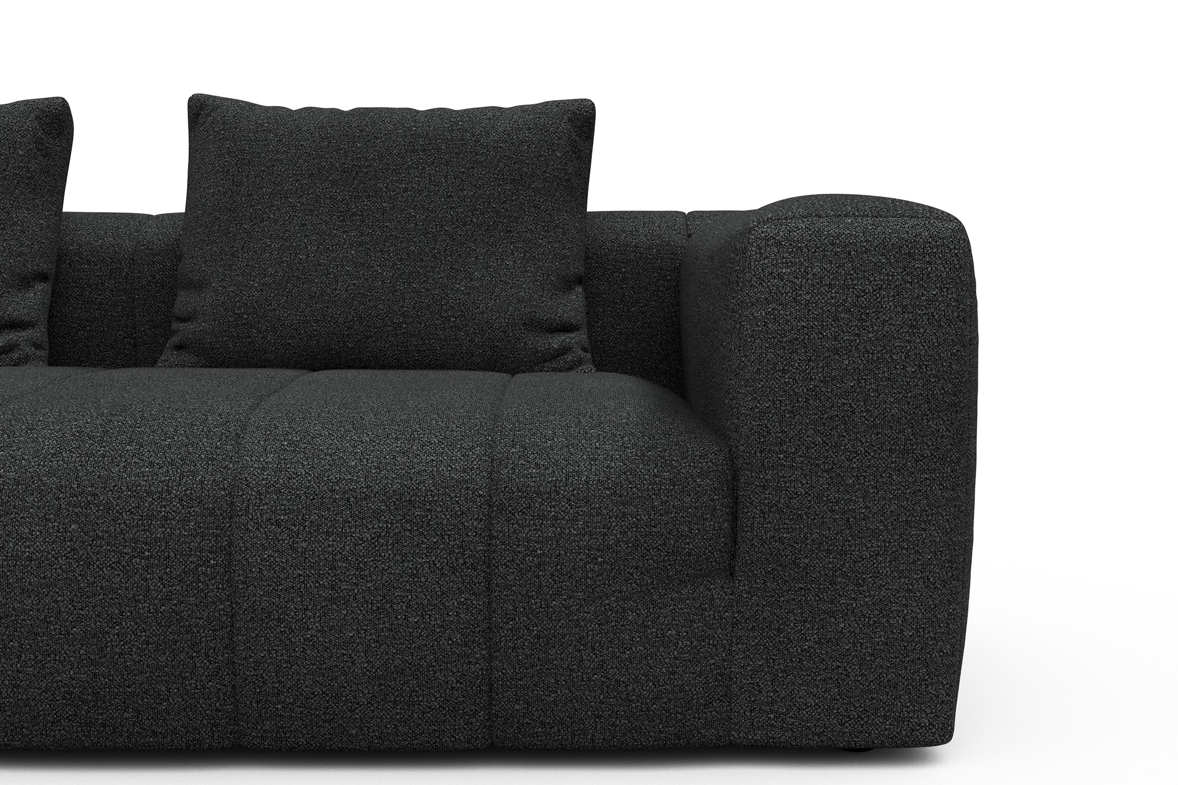 Sofa Hugo 3-Sitzer Boucle-Charcoal