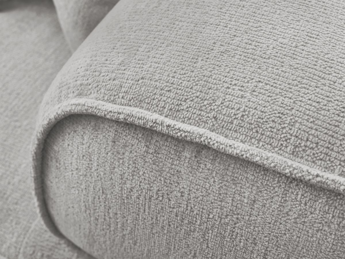 Bobochic Whesley Sofa 3-Sitzer Stoff Hellgrau