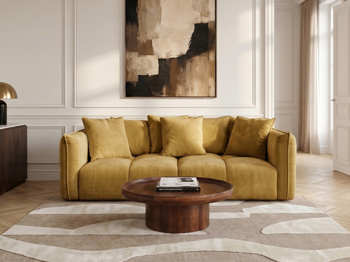 Bobochic Harlem Sofa 3-Sitzer Stoff Gelb