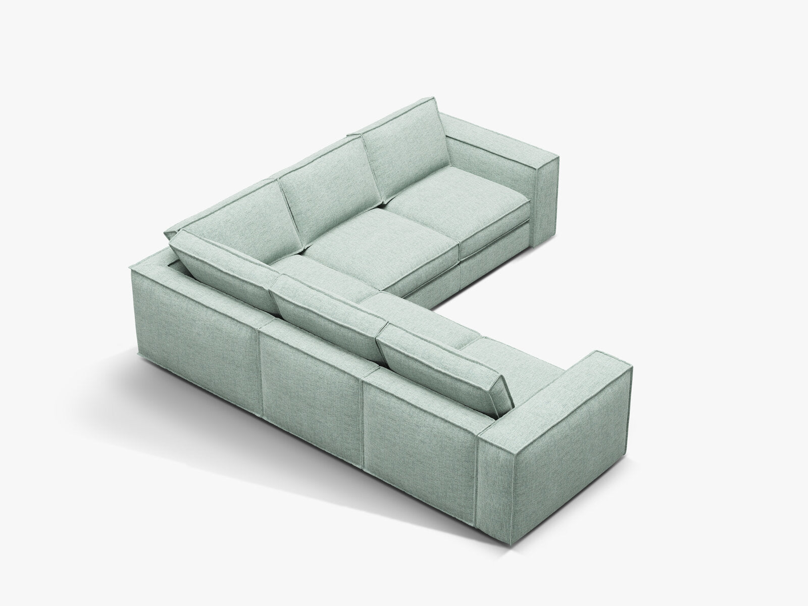 Micadoni modulares symmetrisches Ecksofa Pola 4-Sitzer Minze