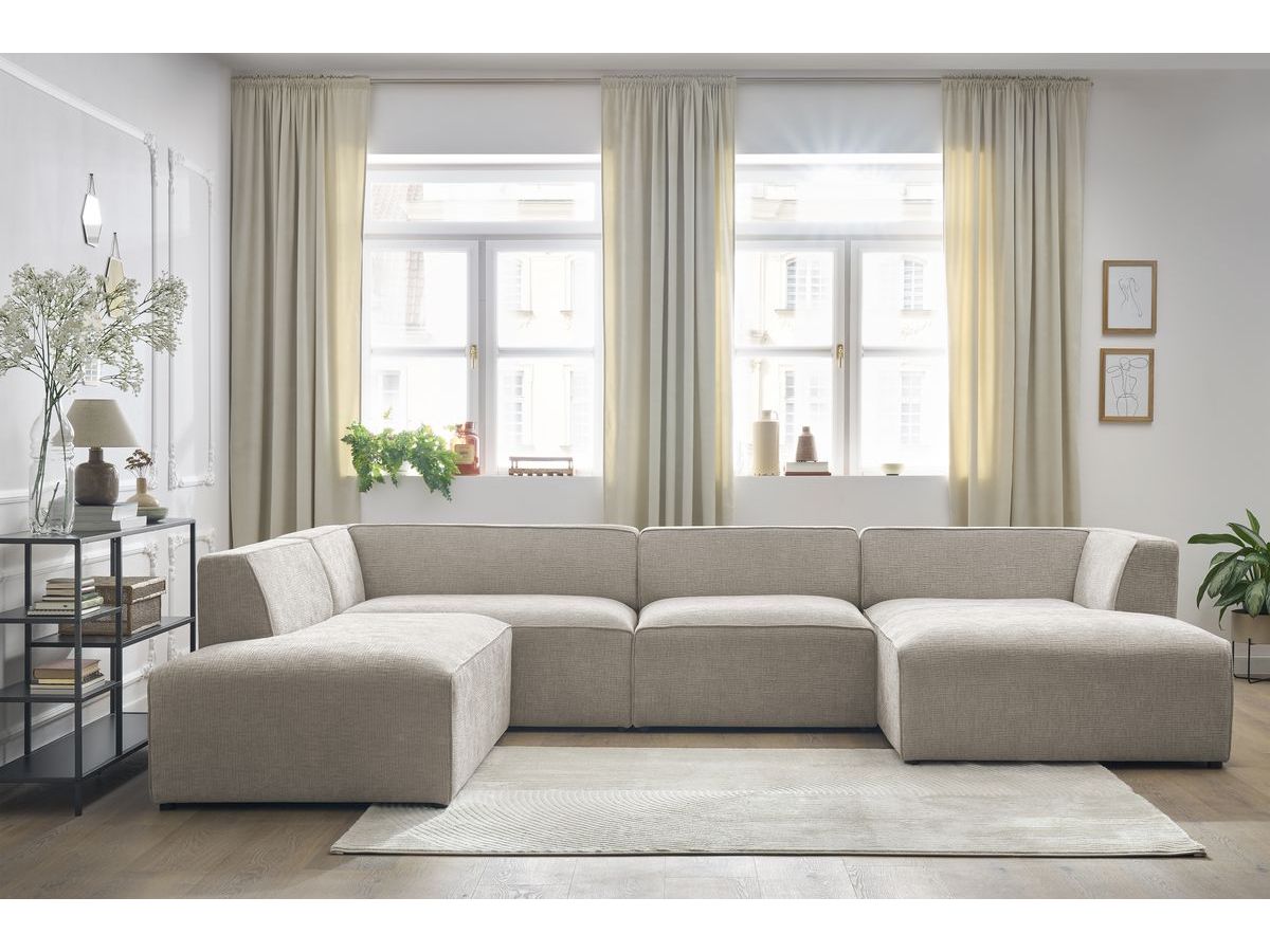 Bobochic Megeve Wohnlandschaft Strukturstoff Beige Ecke rechts