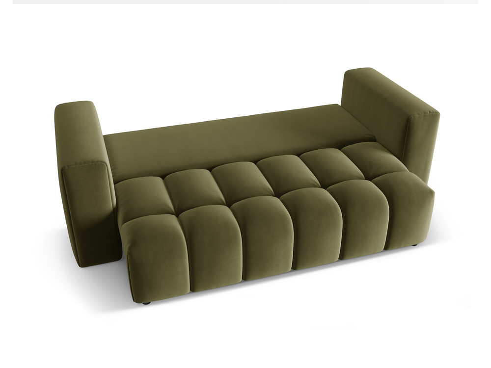 Cosmopolitan Design Schlafsofa Verona 3-Sitzer mit Bettkasten Samt Casino Hellgrün