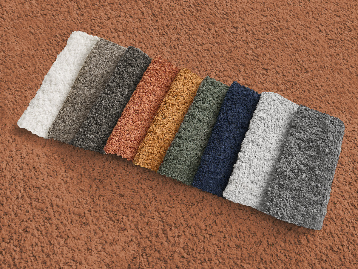 Bobochic Azra Sofamodul 2-Sitzer 143 × 112 cm Bouclé-Stoff Orange Ecke rechts