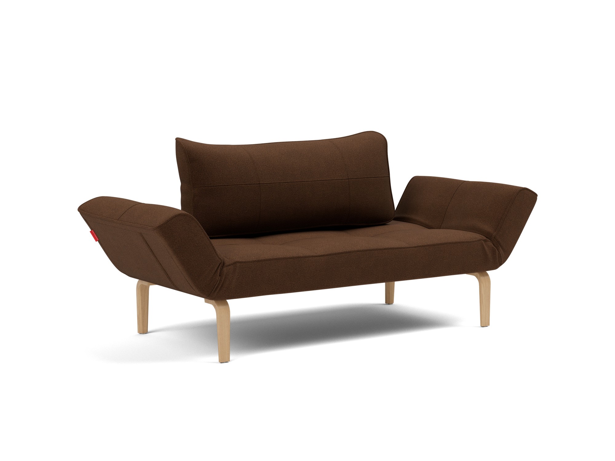 Tagesbett Zeal Strukturierter Stoff Taura 359-Cappuccino Beine Bow Eiche