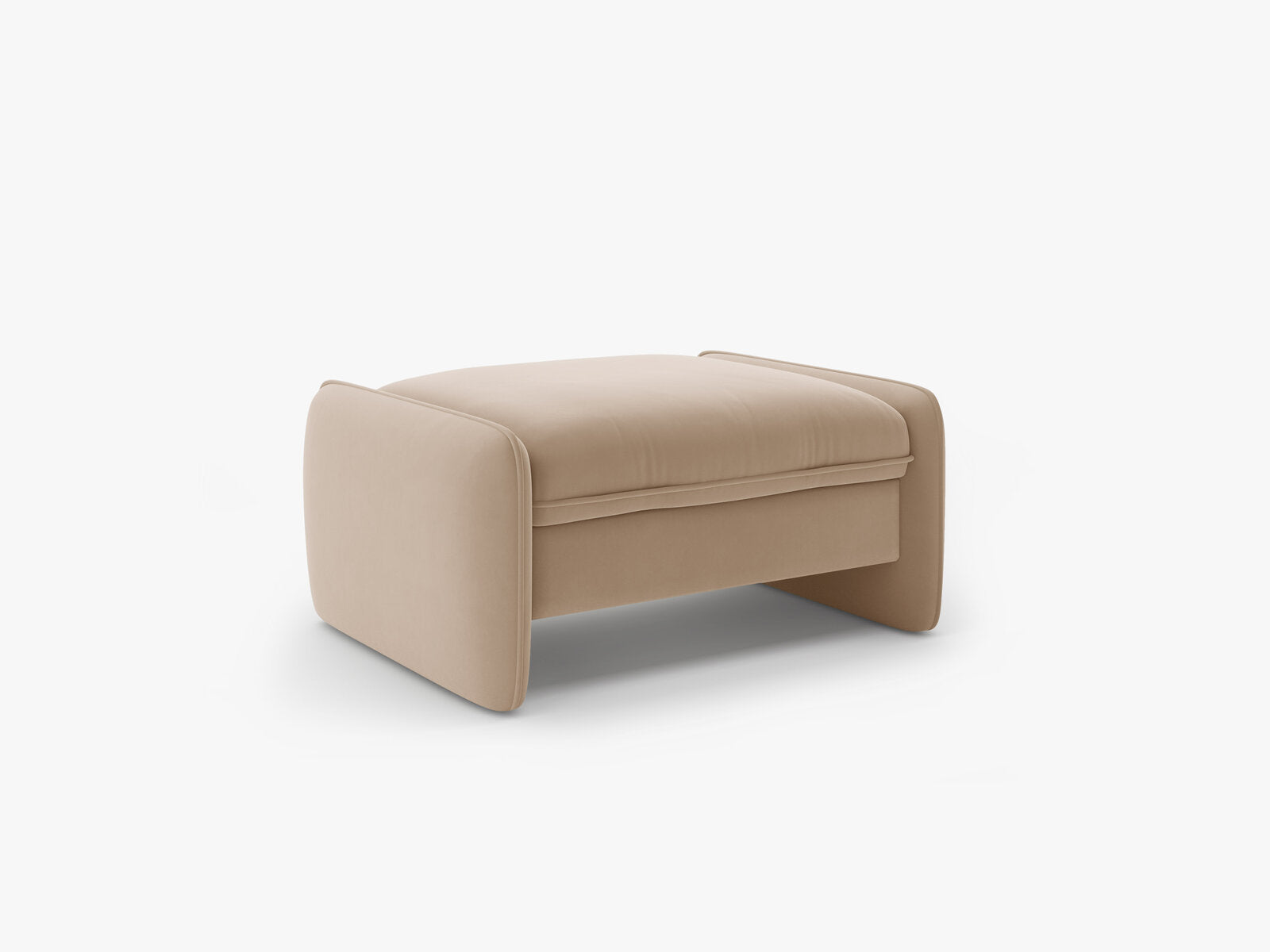 Micadoni Georgia Pouf Samt Magic Velvet Mandelbeige