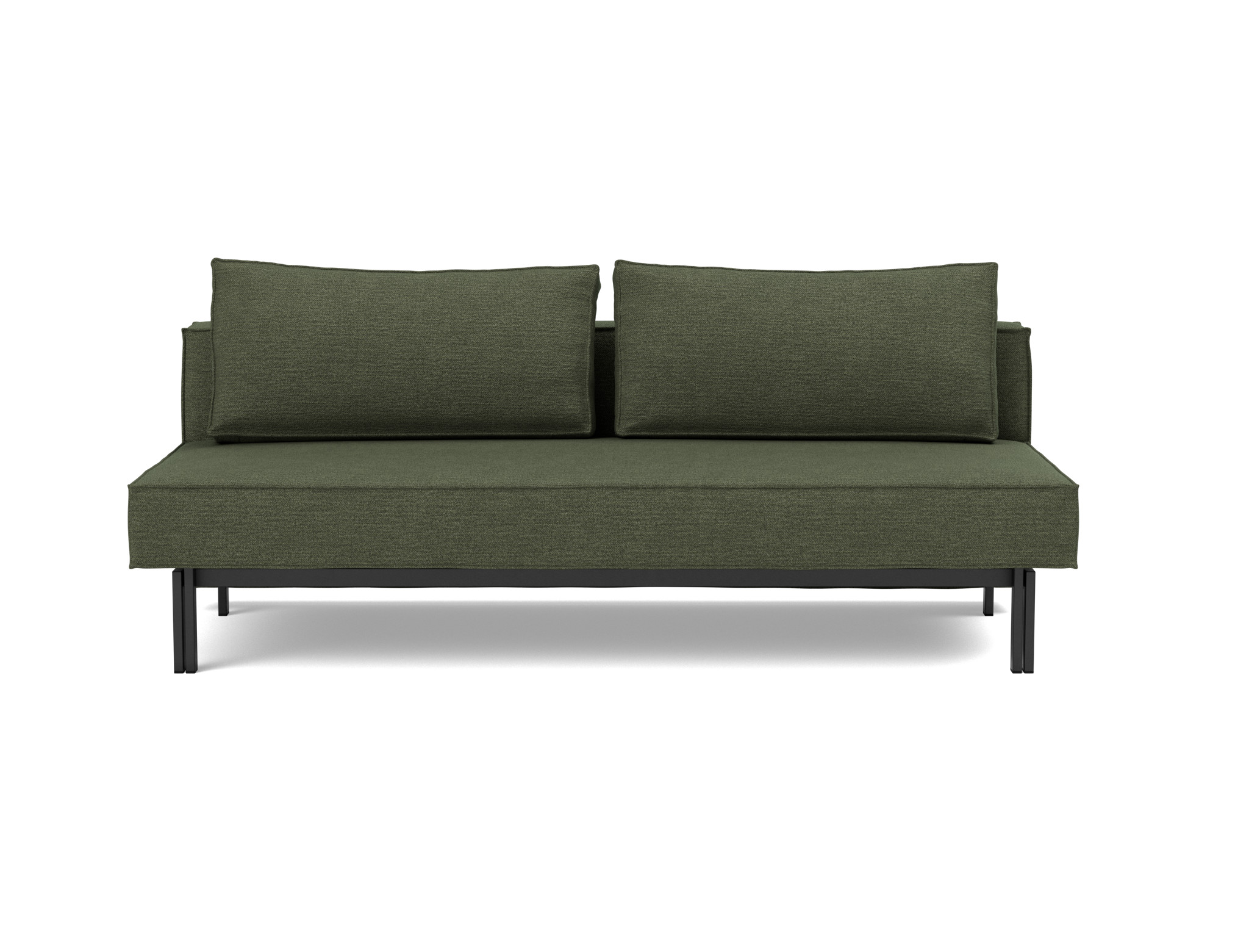 Schlafsofa Sly Strukturierter Stoff Taura 353-Forest Beine Schwarzes Metall