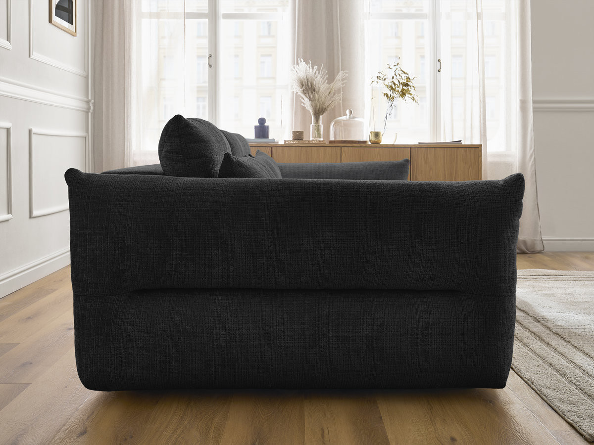 Bobochic Neil Sofa 3-Sitzer Strukturstoff Schwarz