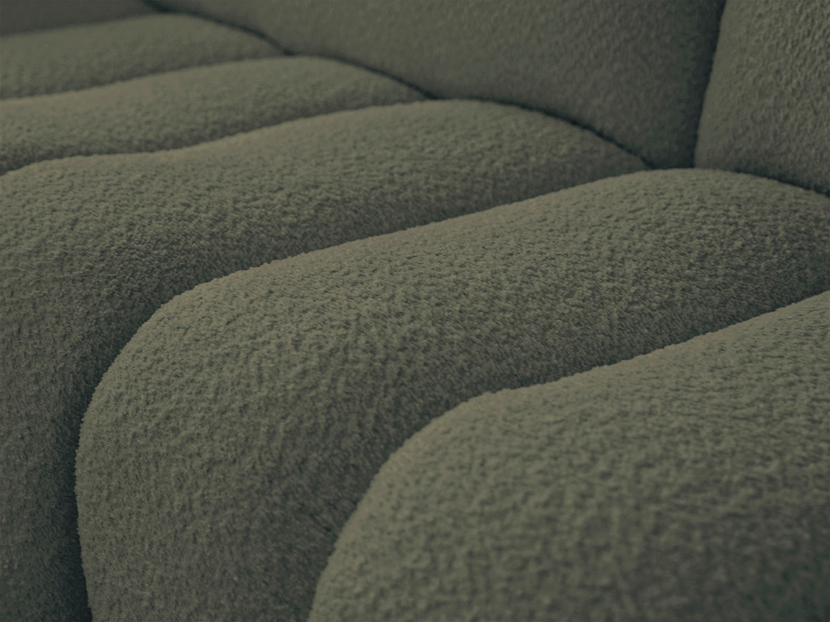 Bobochic Azra Ecksofa 262 × 178 cm Bouclé-Stoff Grün Ecke links